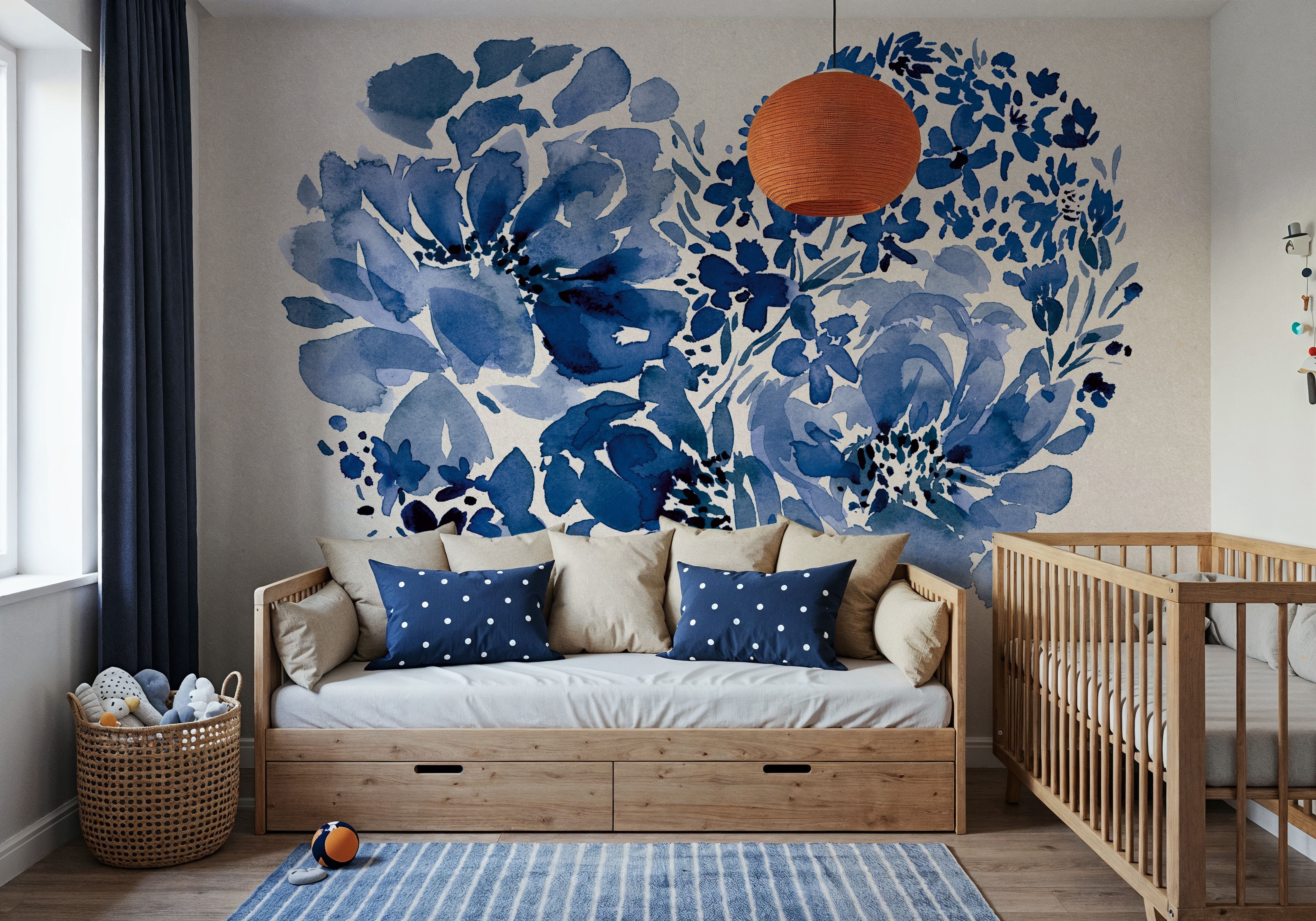 Blue Floral Heart, Wallpaper