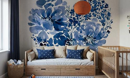 Blue Floral Heart