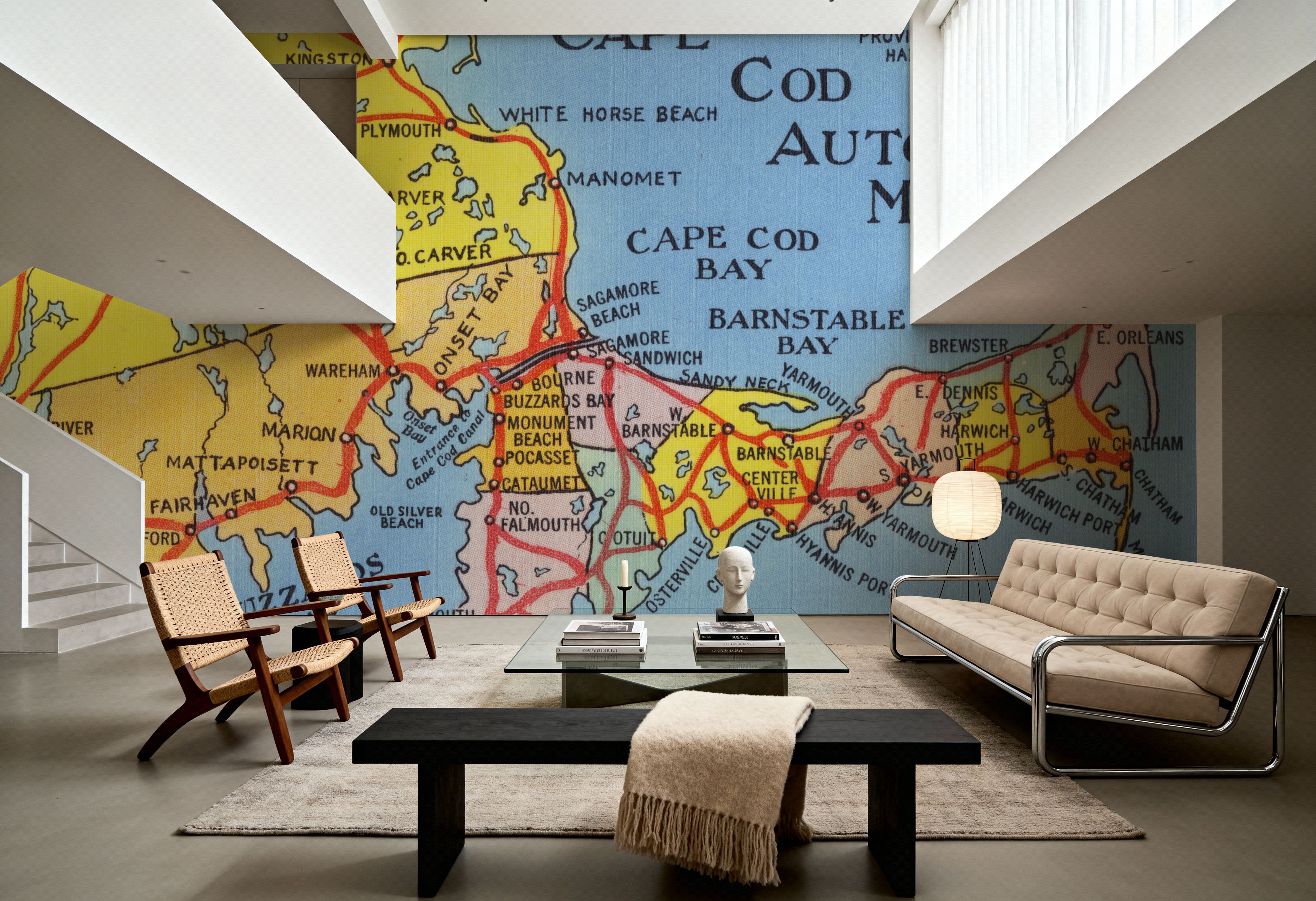 Greetings from Cape Cod Map - Screenprint Postcard