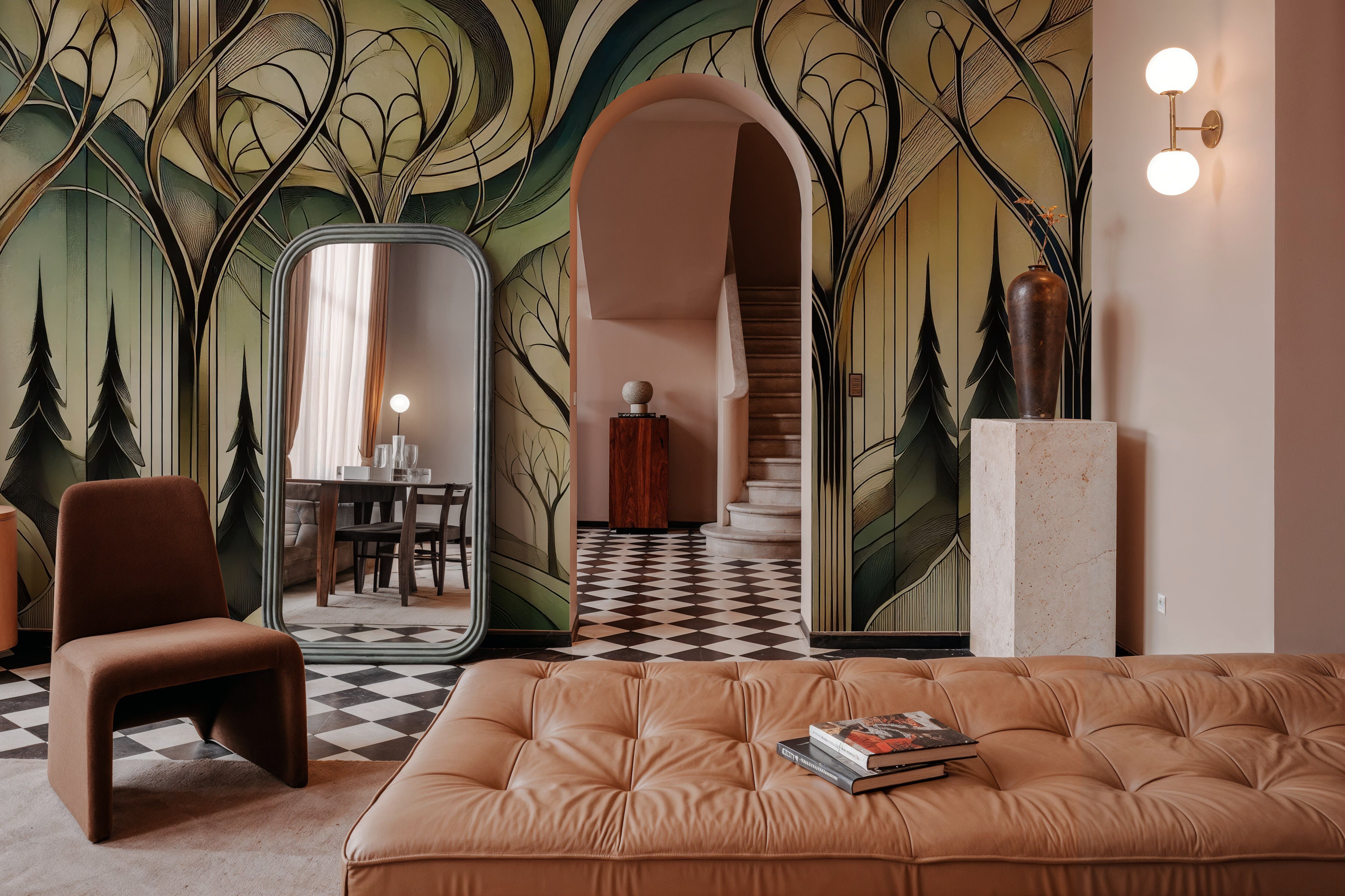 Vintage Treescape Essence in Art Deco