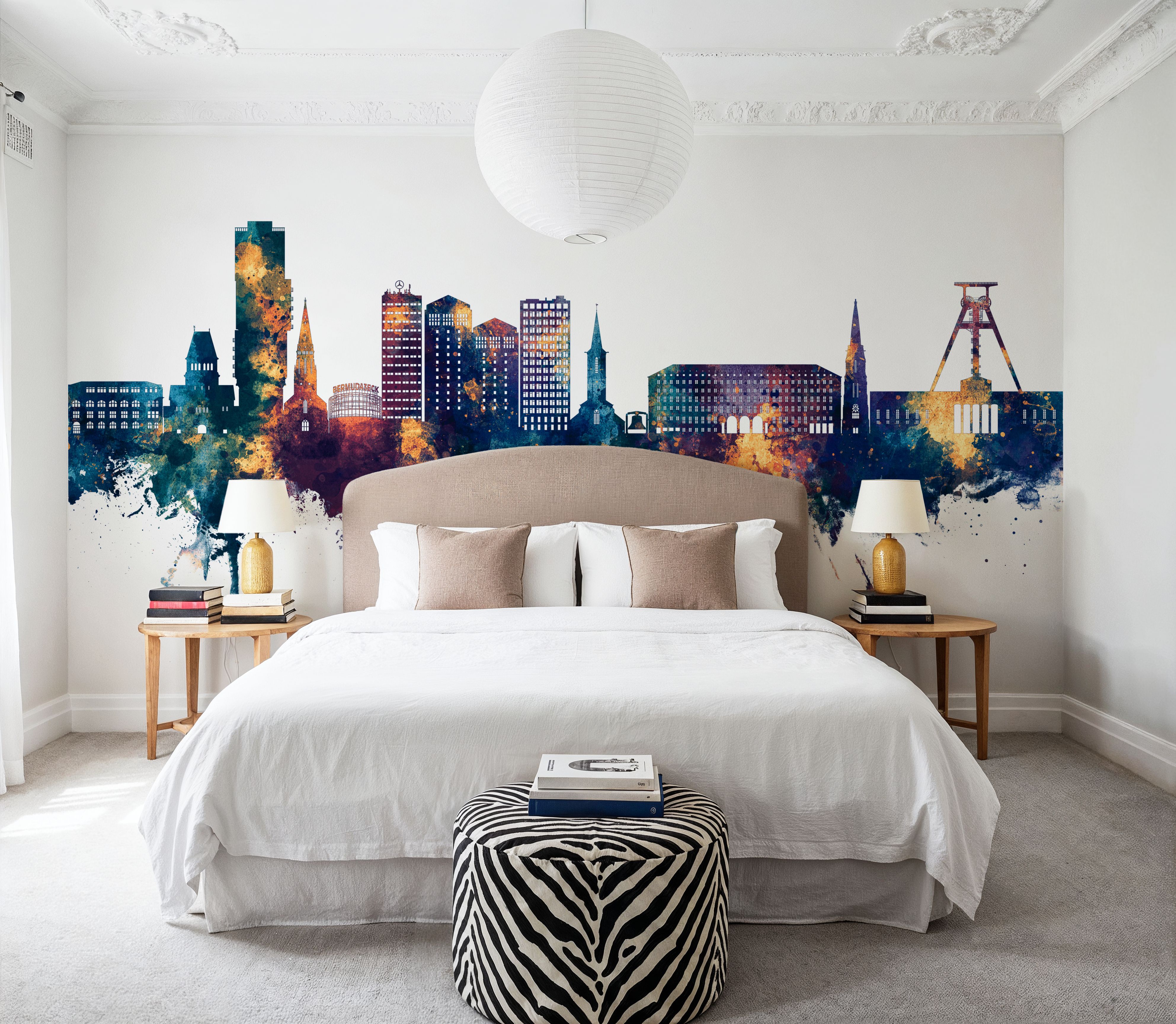 Bochum Germany Skyline Blue & Bronze