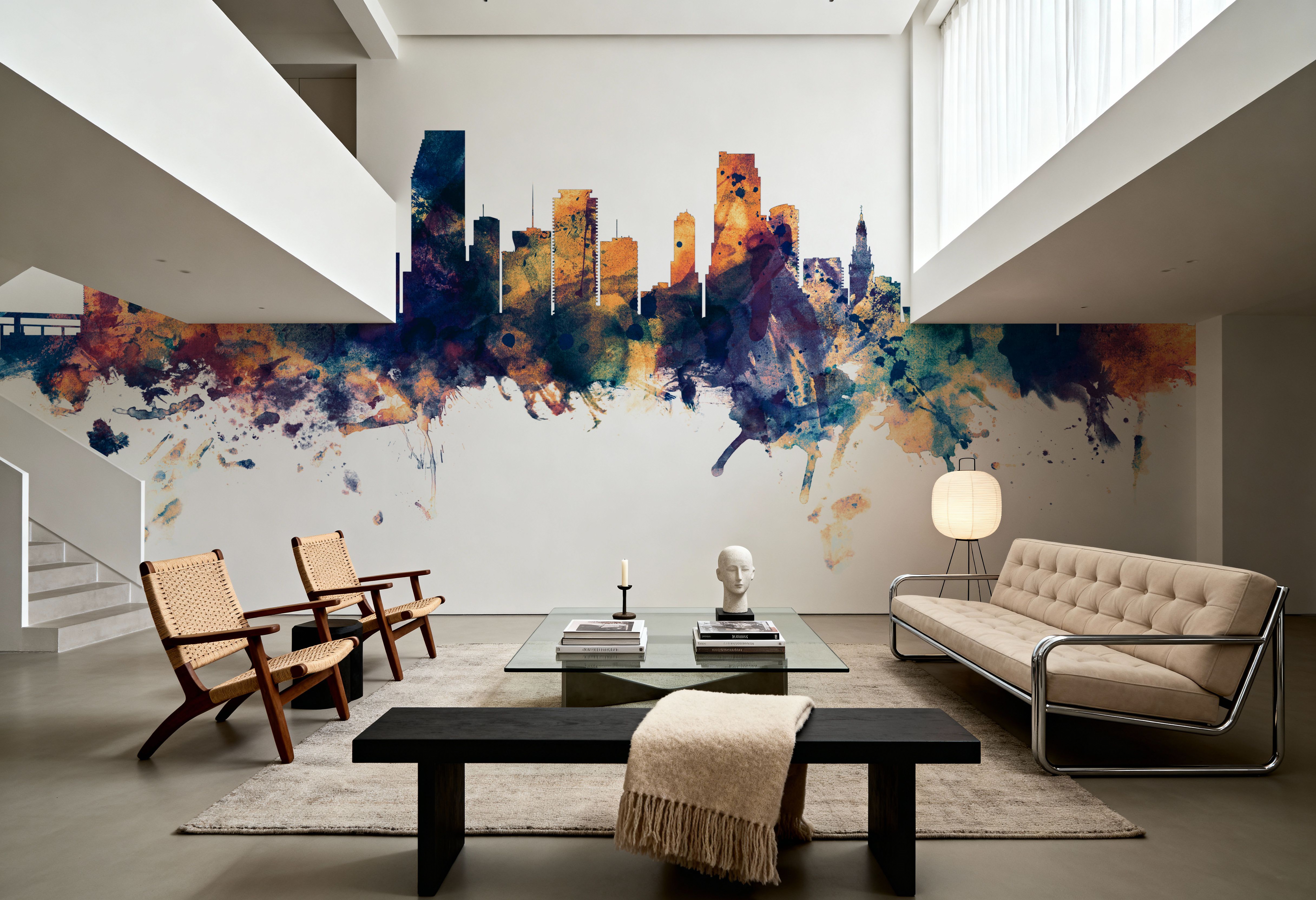 Miami Florida Skyline Blue & Bronze