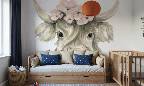 Spring Highland Cow