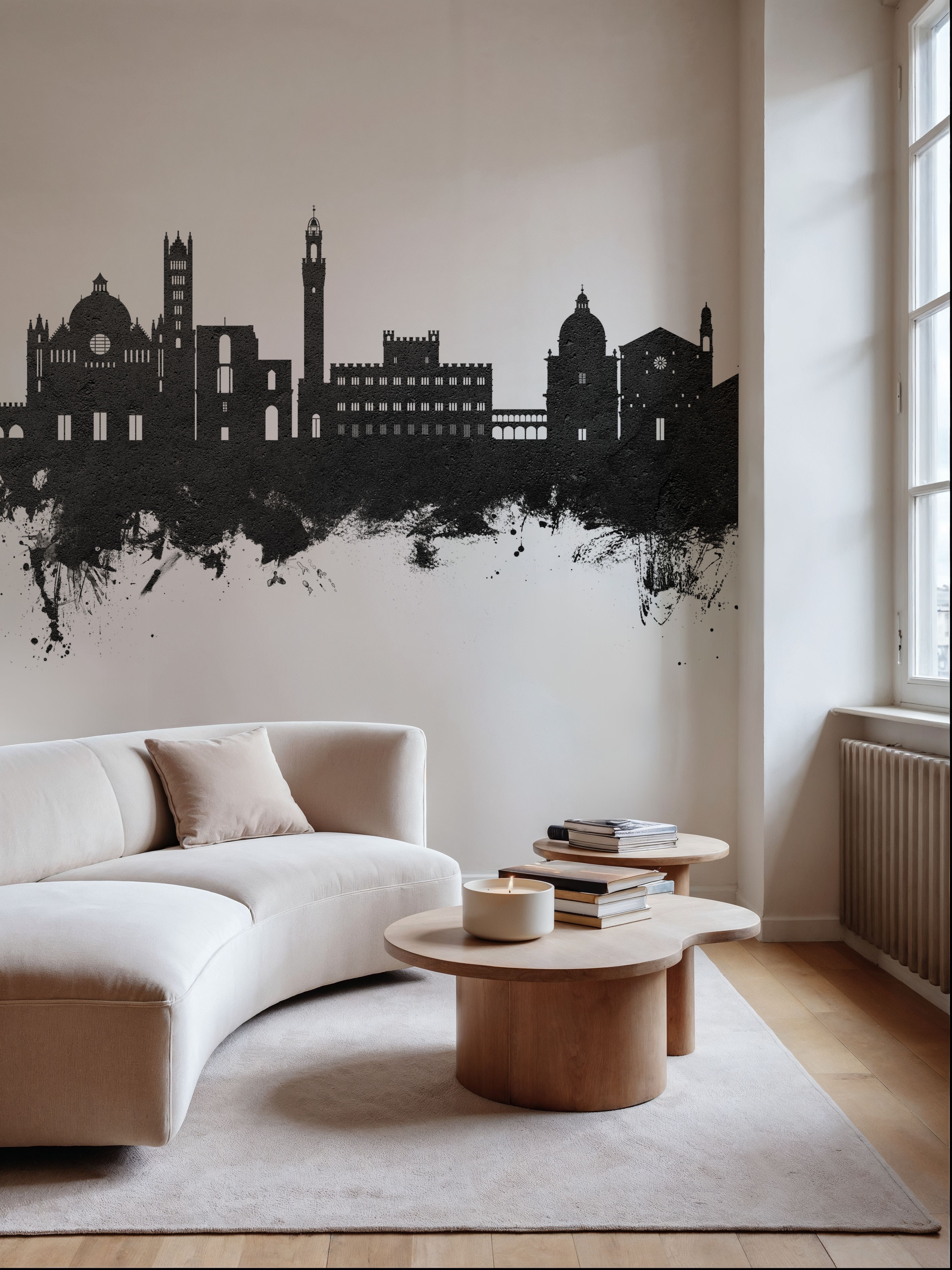 Siena Italy Skyline Black & White