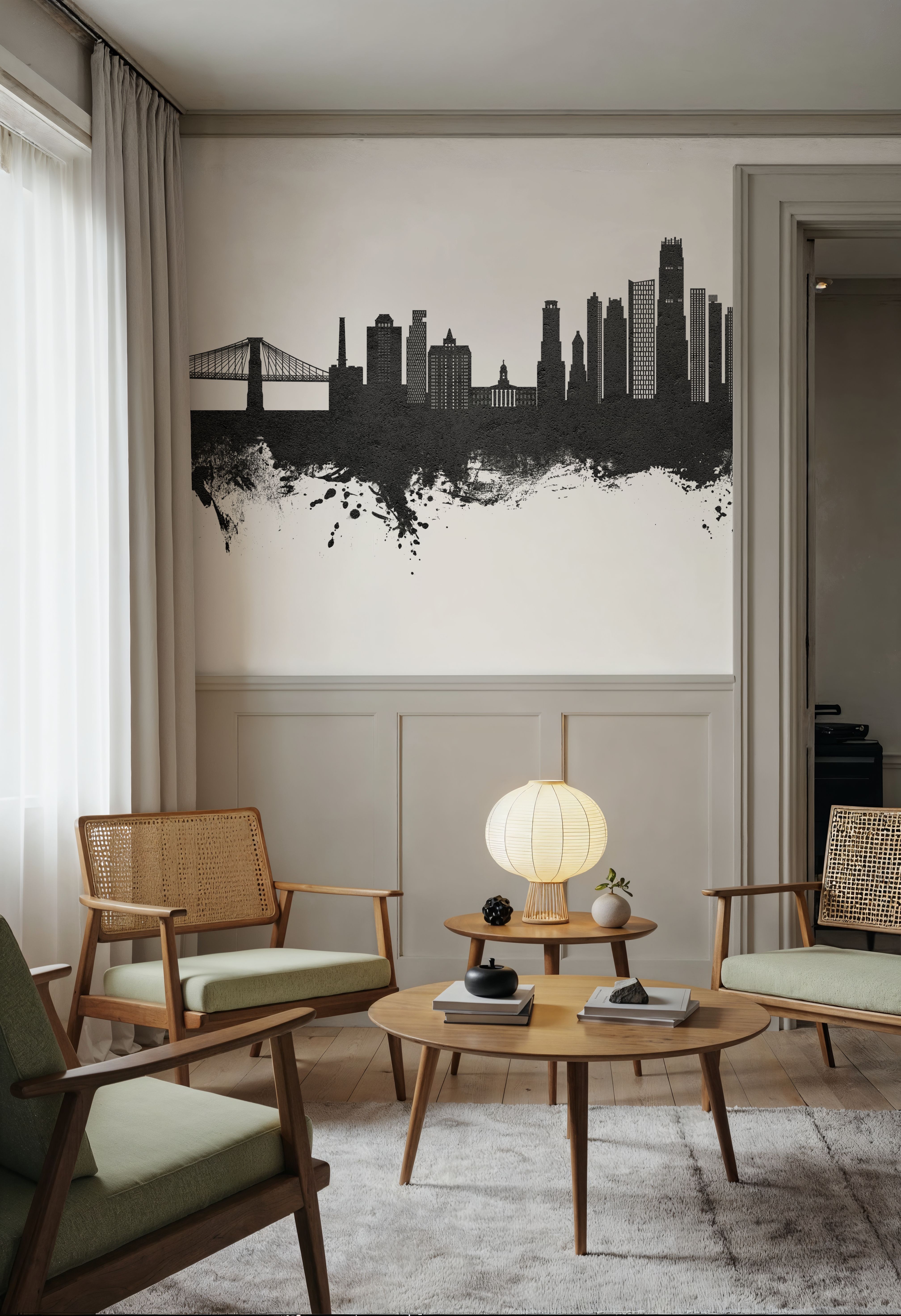 Brooklyn New York Skyline Black & White