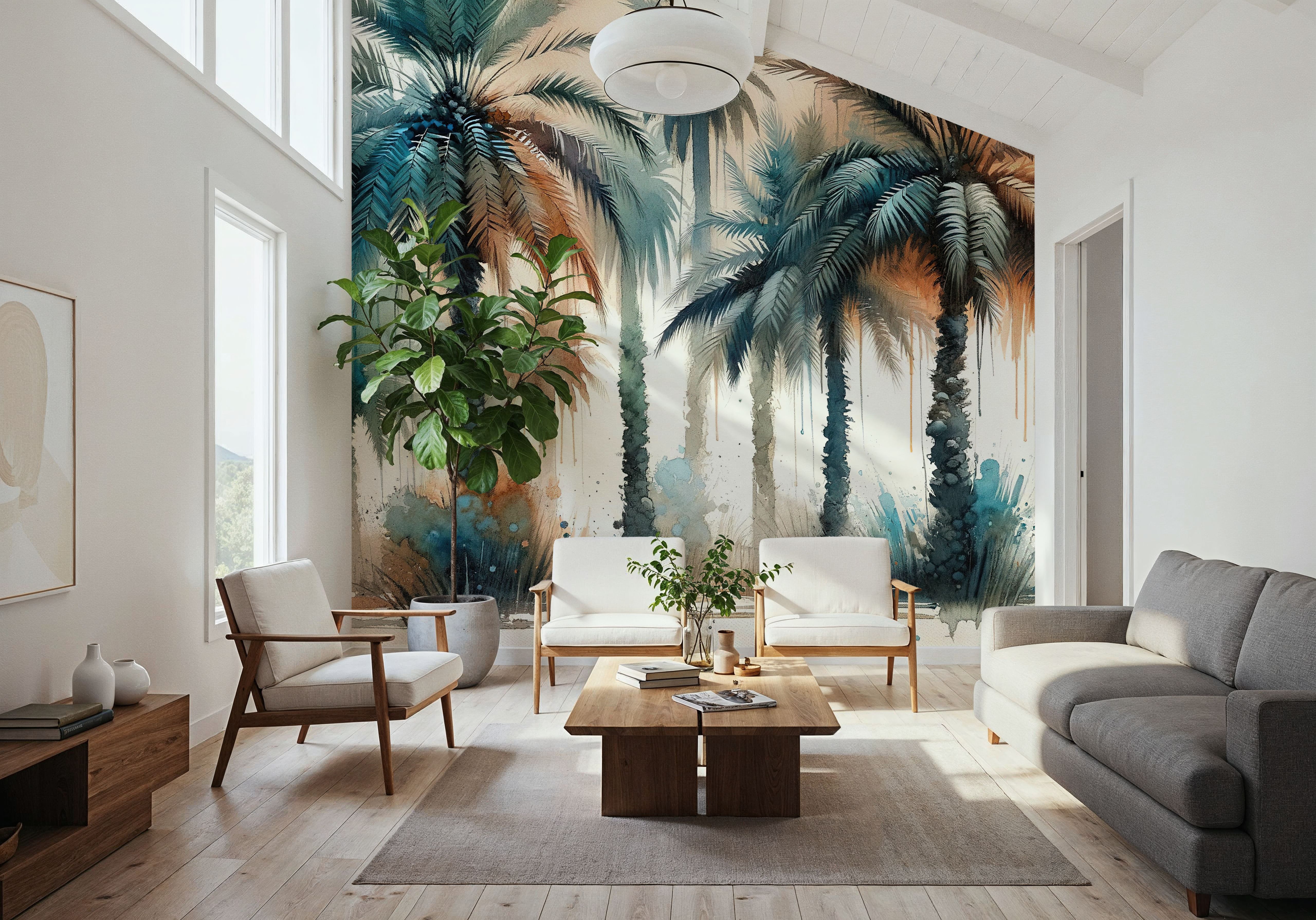 Palm Grove Watercolor