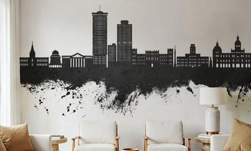 A Coruña Spain Skyline Black & White