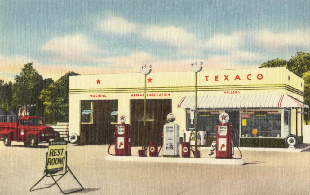 Greetings from the Gas Station - Screenprint Postcard