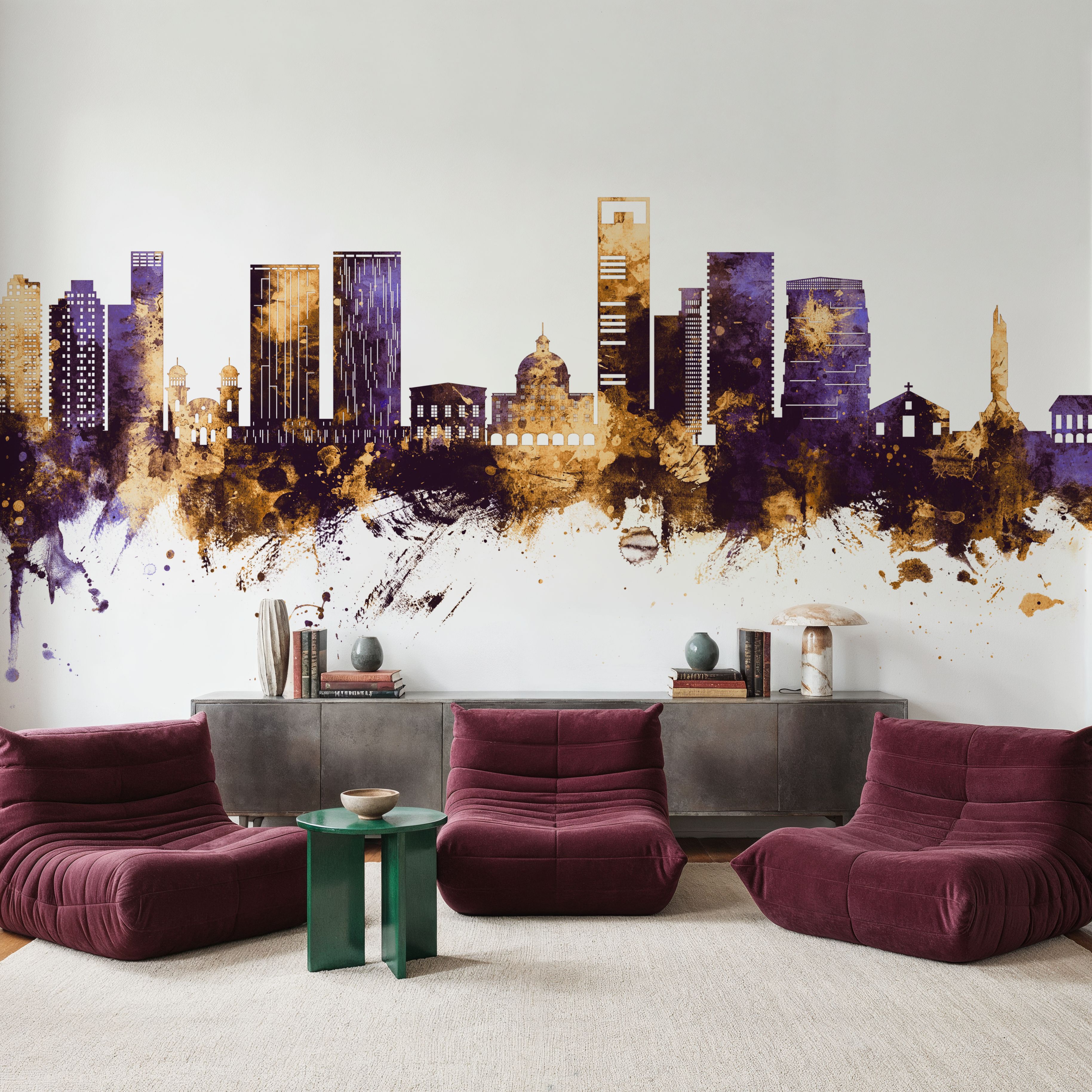 Luanda Skyline Purple & Gold