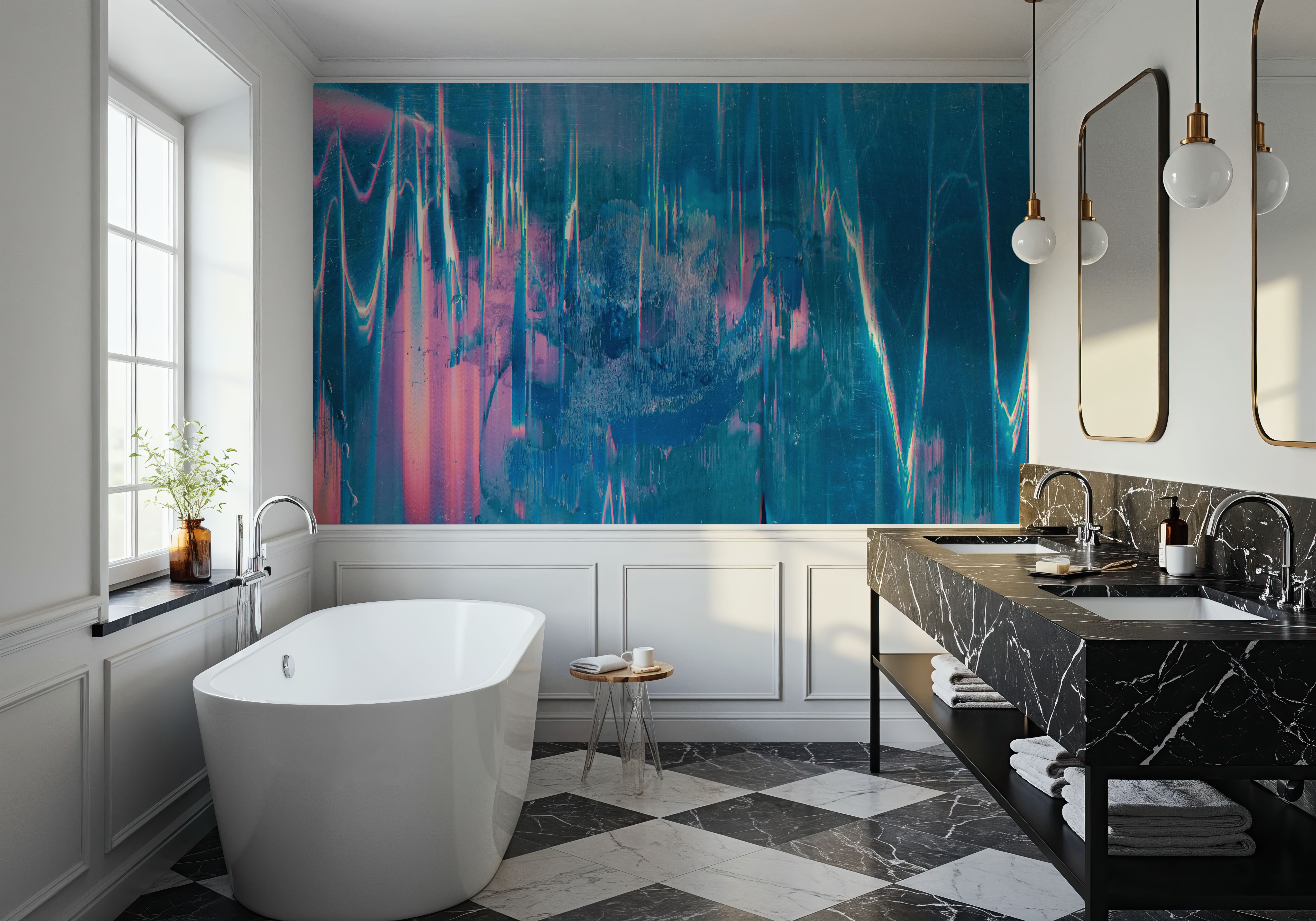 Teal Glitch, Wallpaper