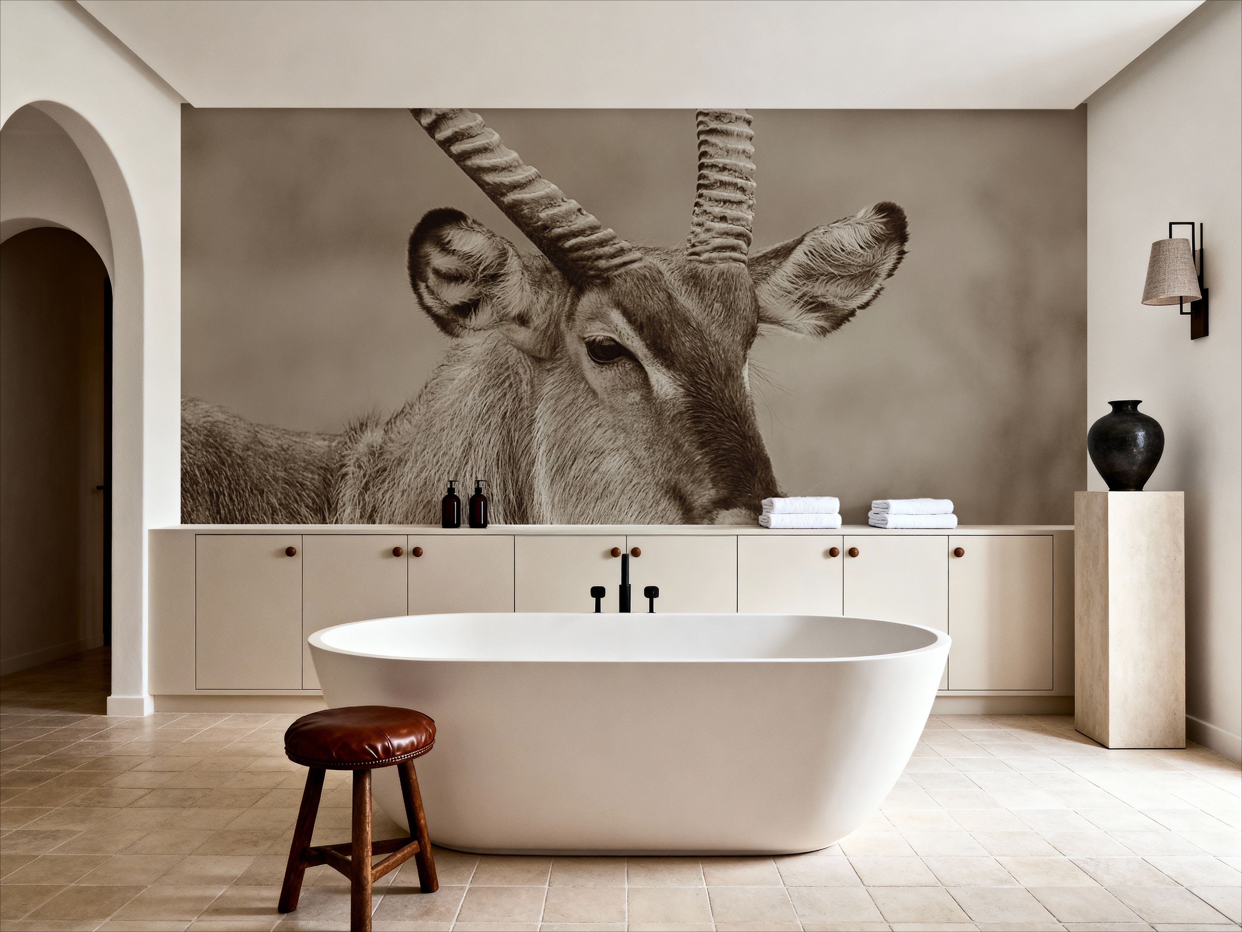 Waterbuck Portrait Sepia