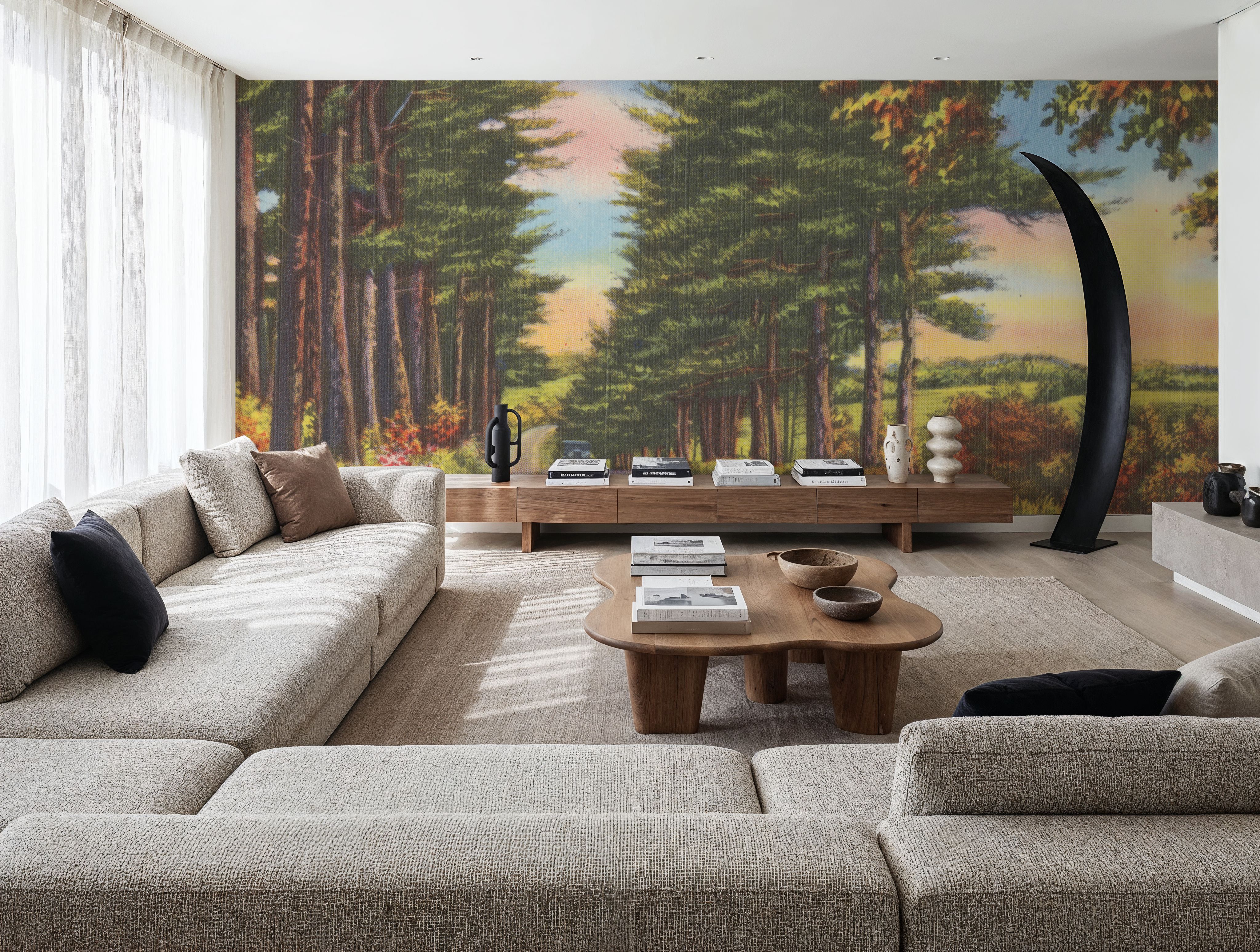 Along the Trees - Screenprint Postcard