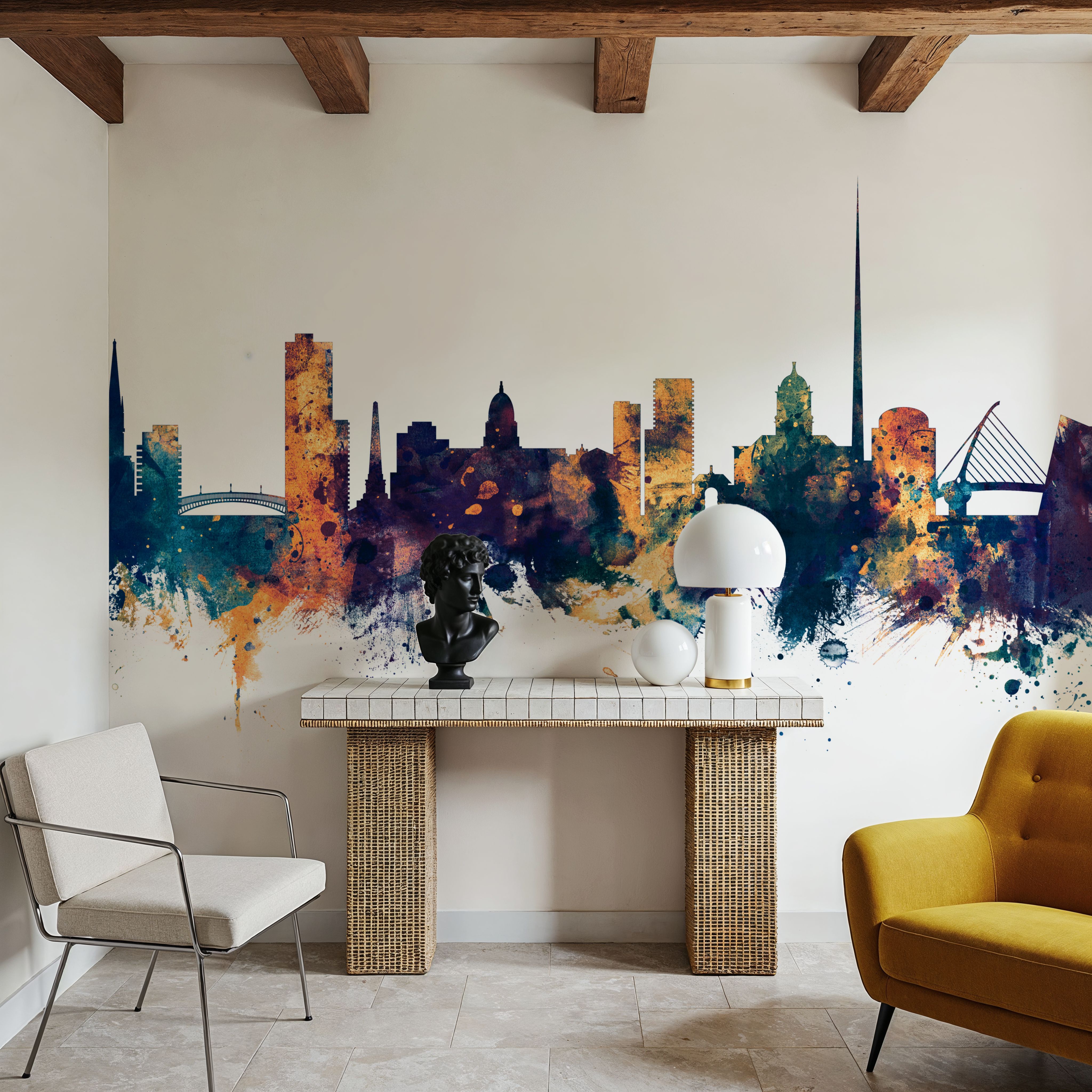 Dublin Ireland Skyline Blue & Bronze