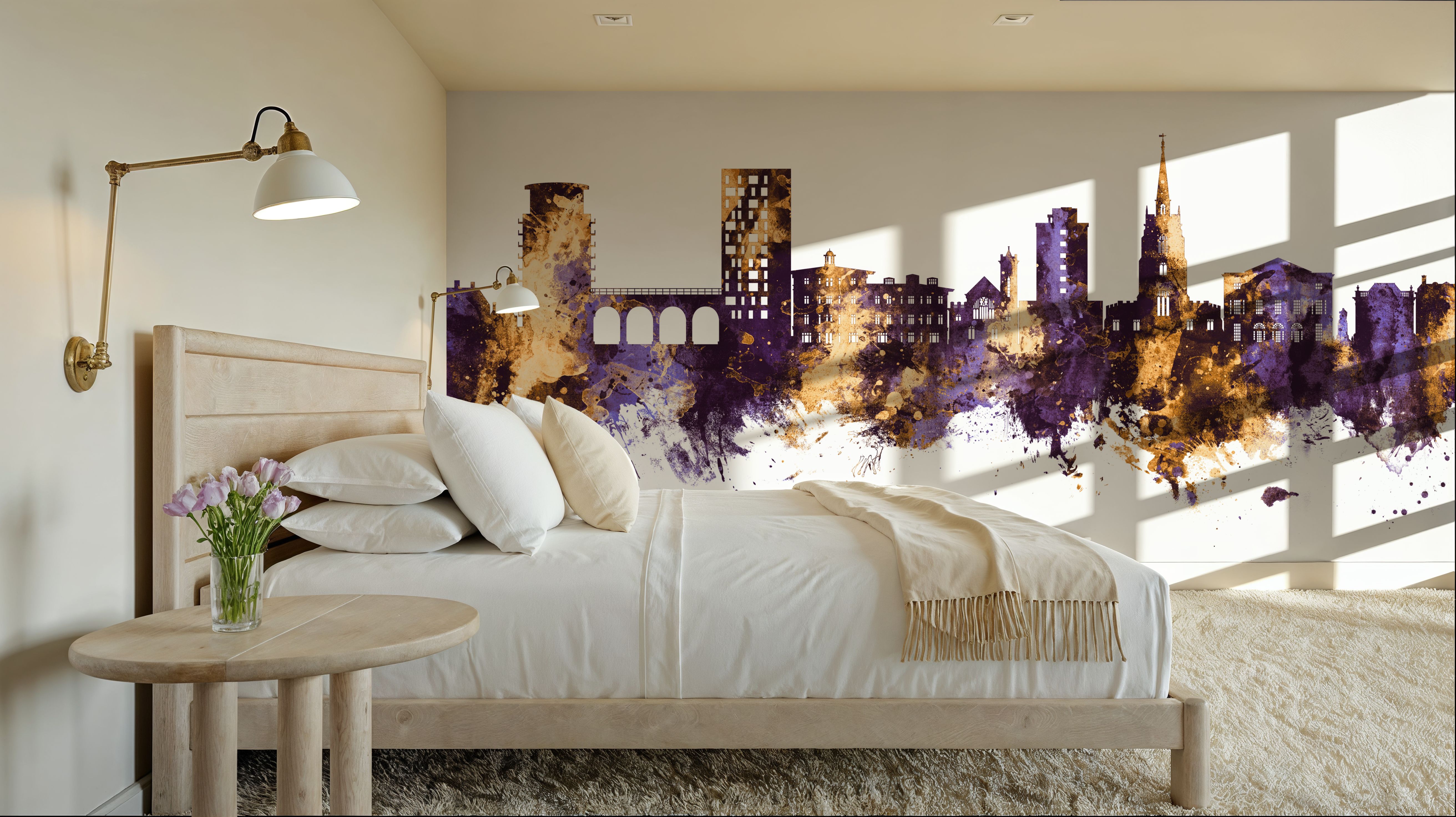 Chelmsford England Skyline Purple & Gold