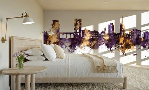 Chelmsford England Skyline Purple & Gold