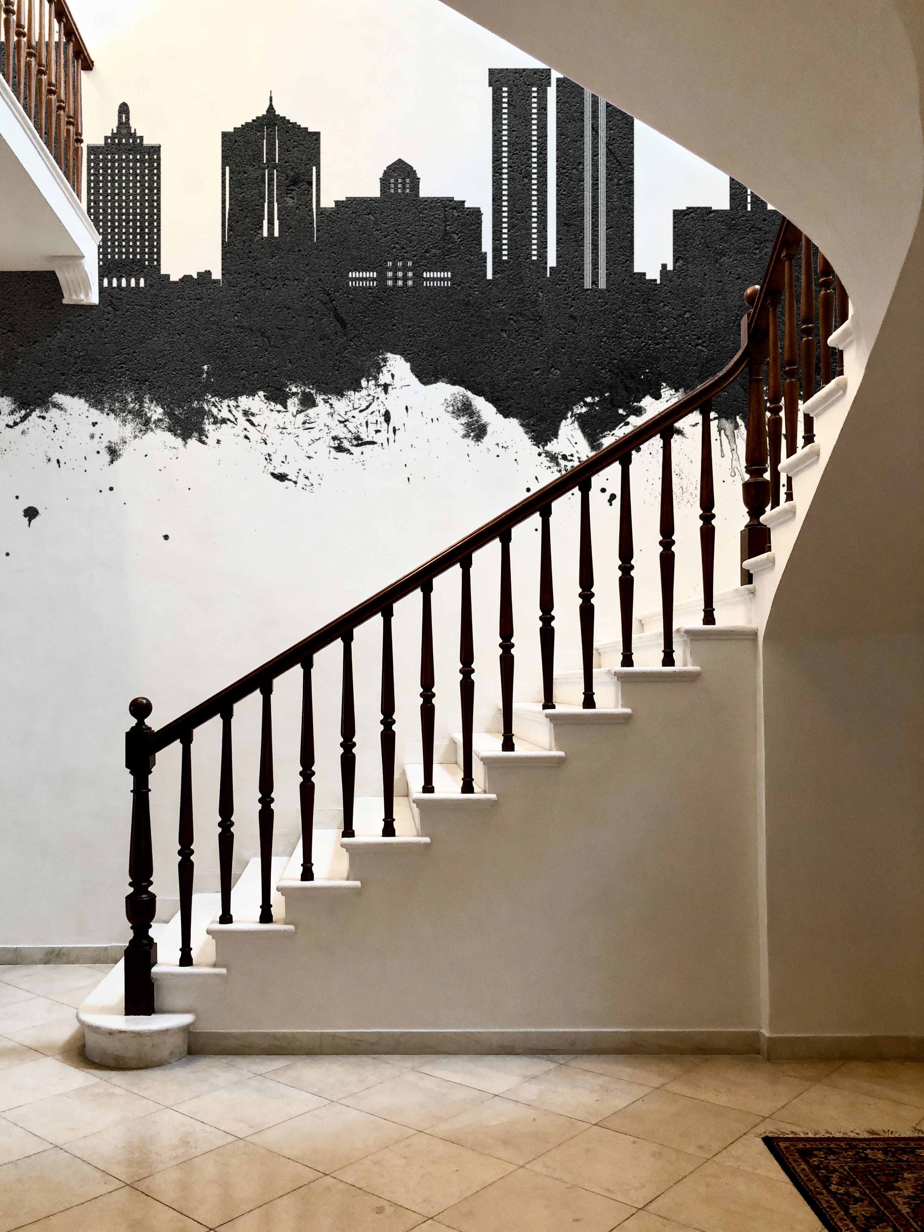 Atlantic City New Jersey Skyline Black & White