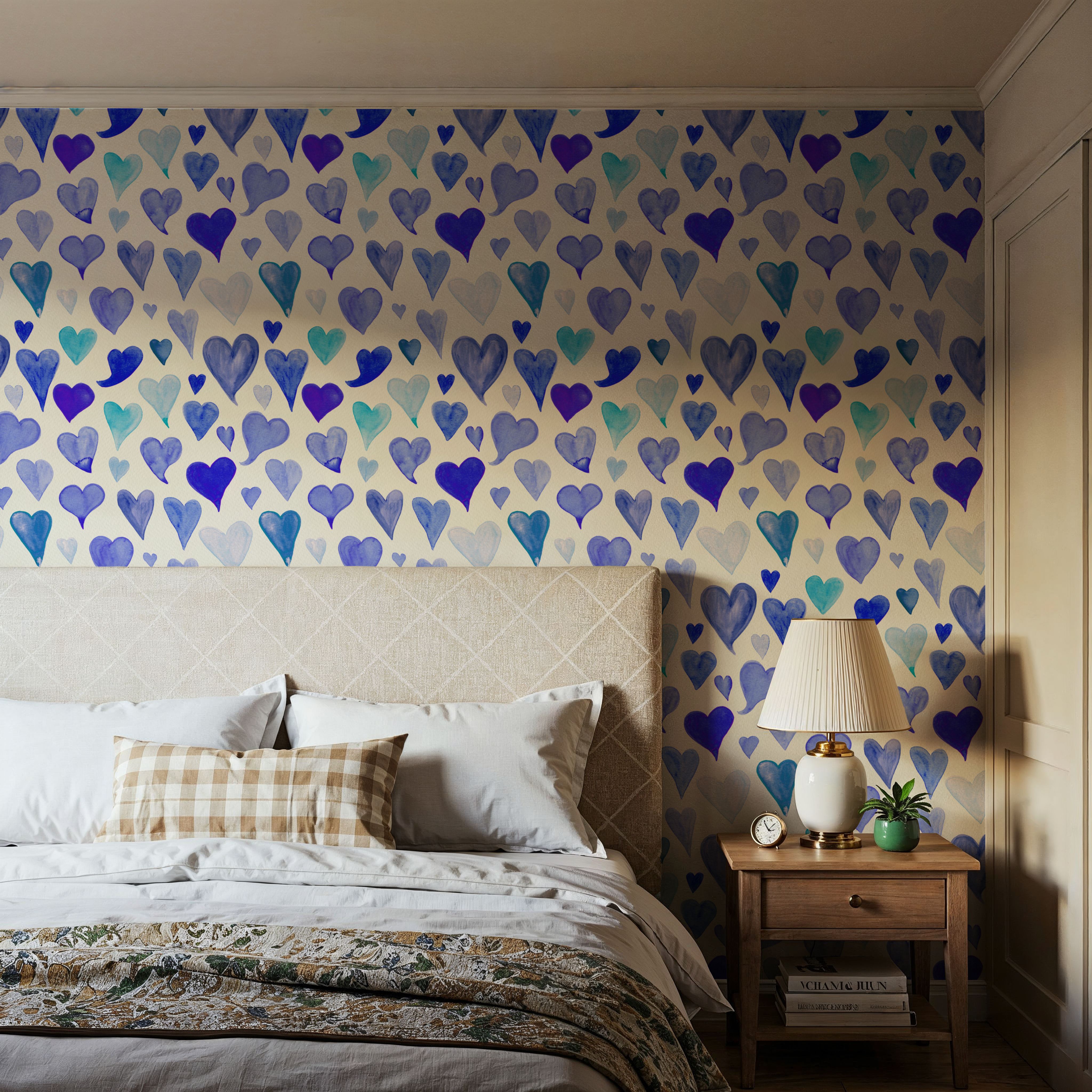 Blue Painted Hearts