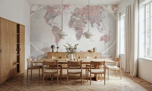 World Map Atlas Red