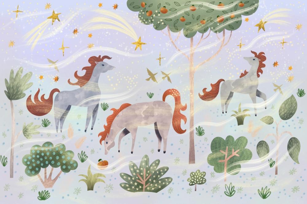 Enchanted Horses, Ice Blue