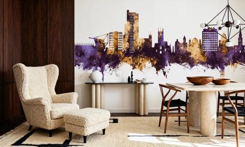 Wolverhampton England Skyline Purple & Gold