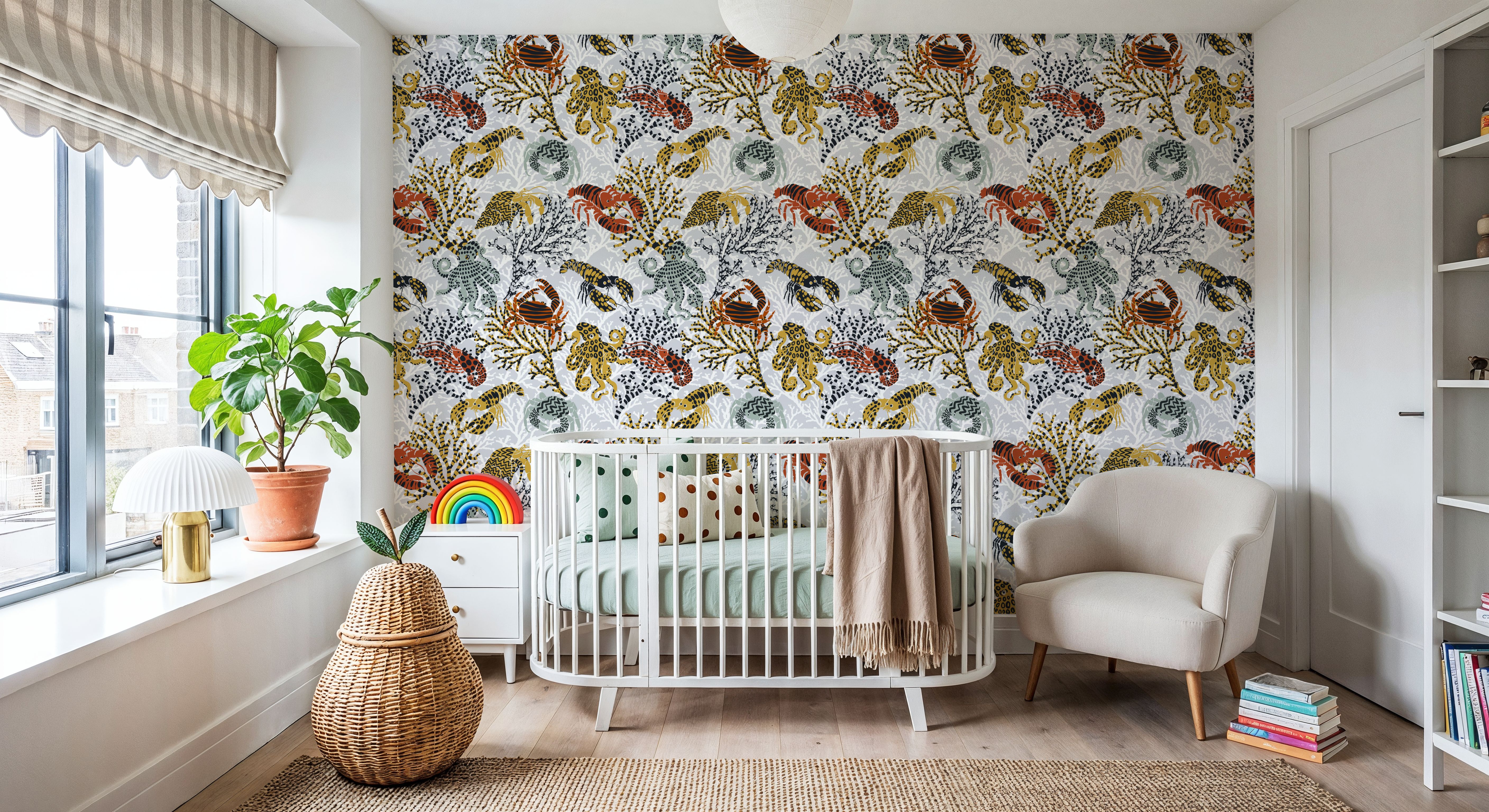 Vibrant Coral Reef, Grey