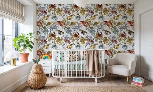 Vibrant Coral Reef, Grey