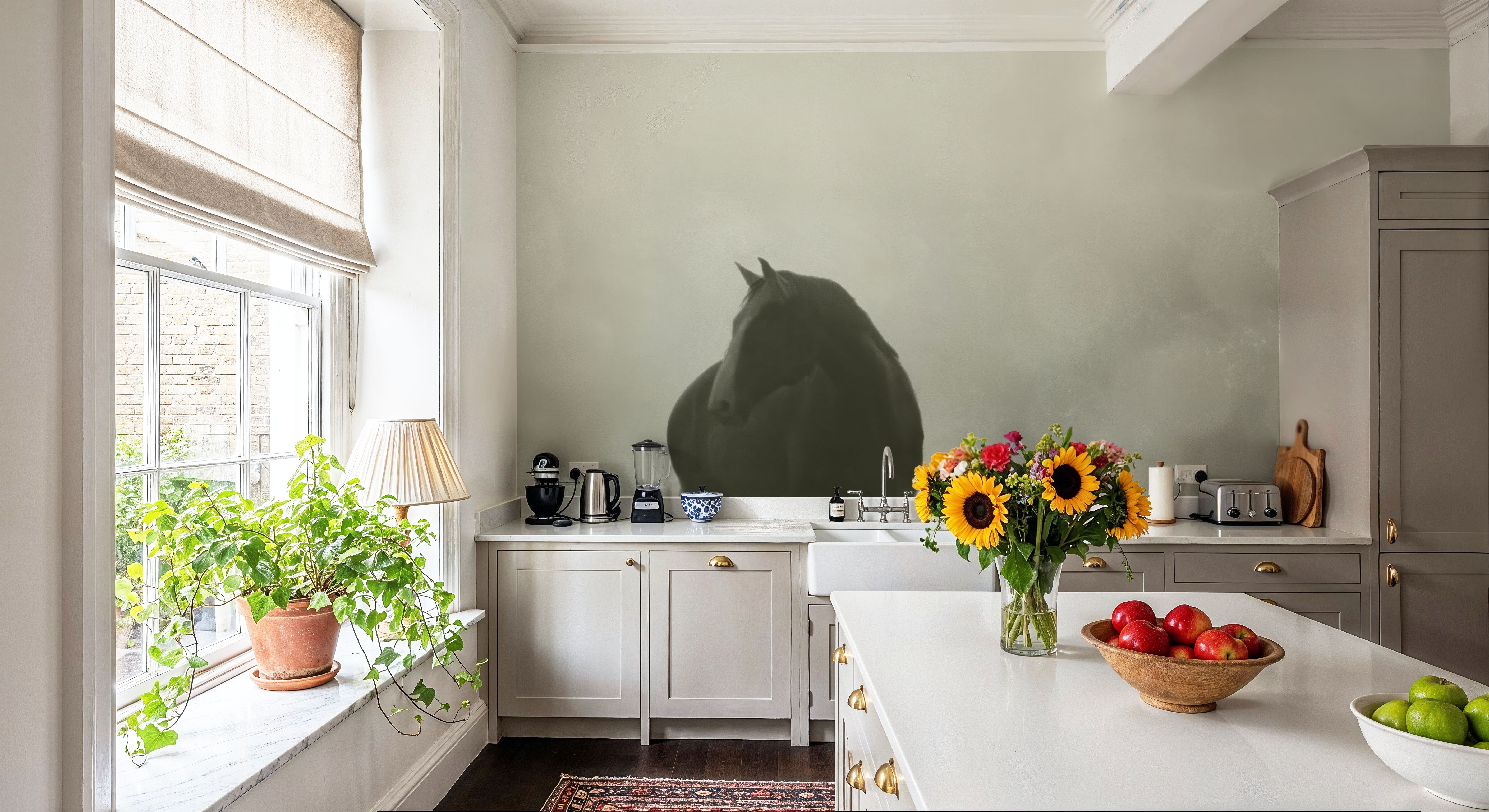 Morning Meadow Horses III, Wallpaper