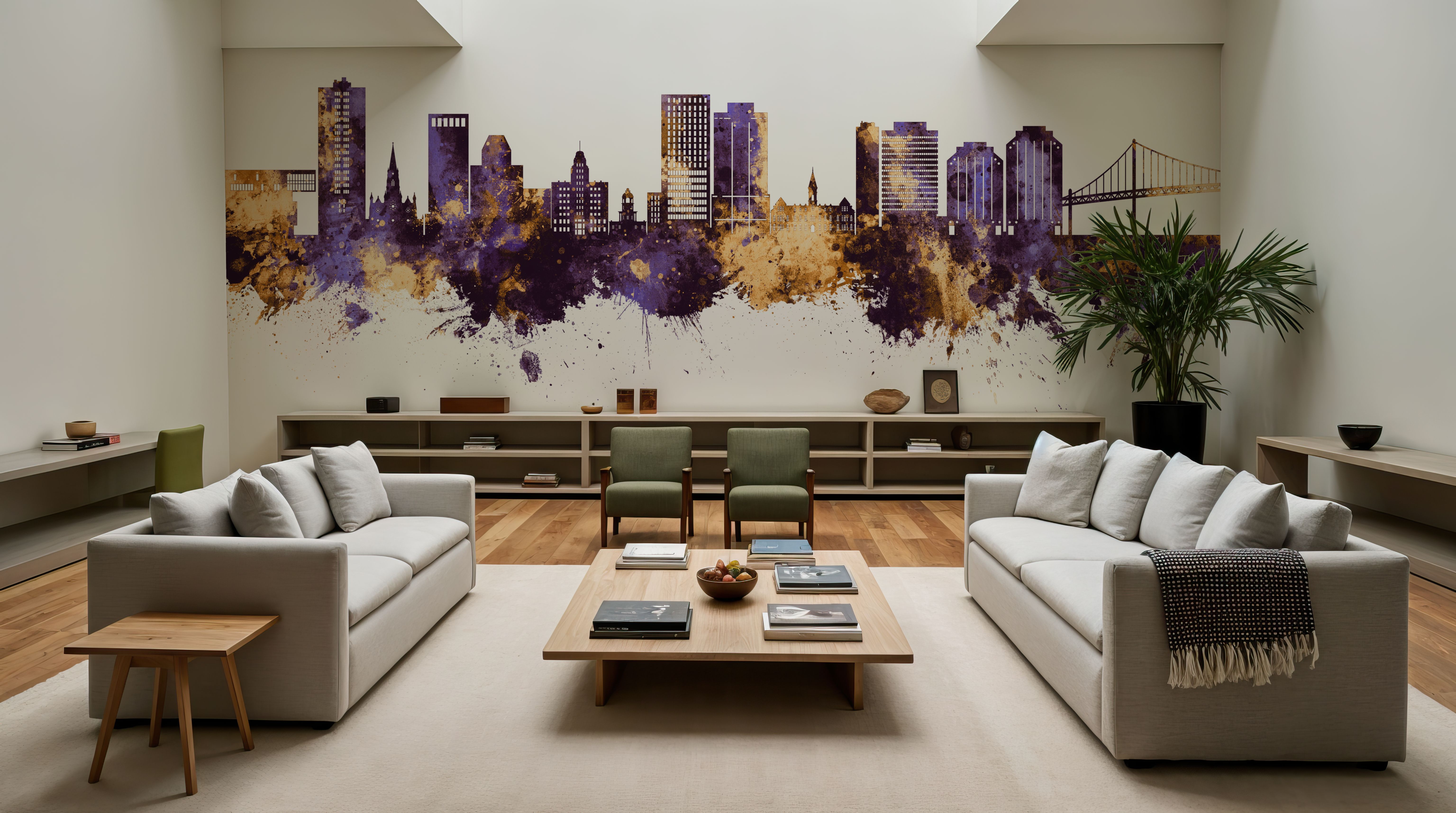 Halifax Canada Skyline Purple & Gold