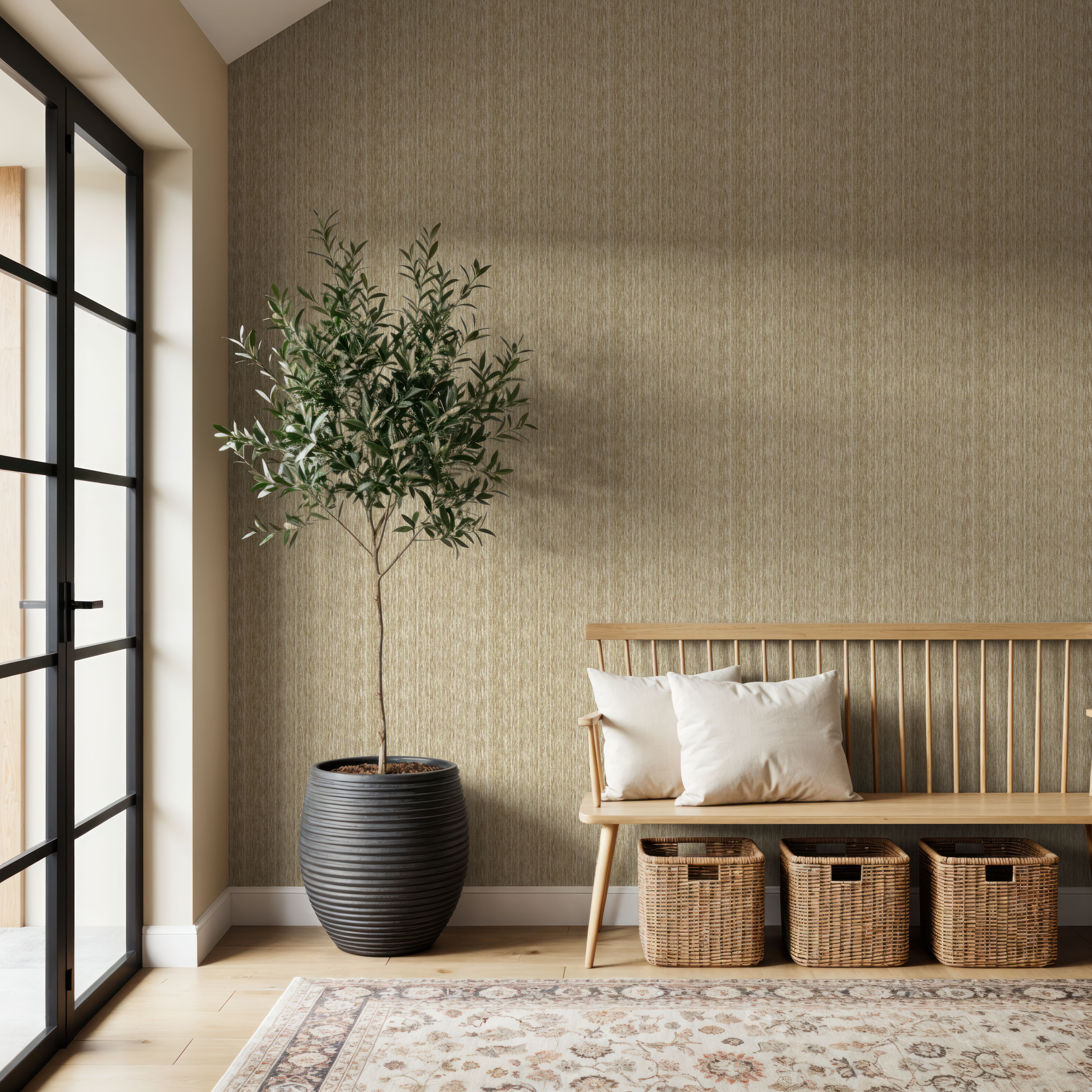 Faux Cloth Texture, Blonde, Wallpaper