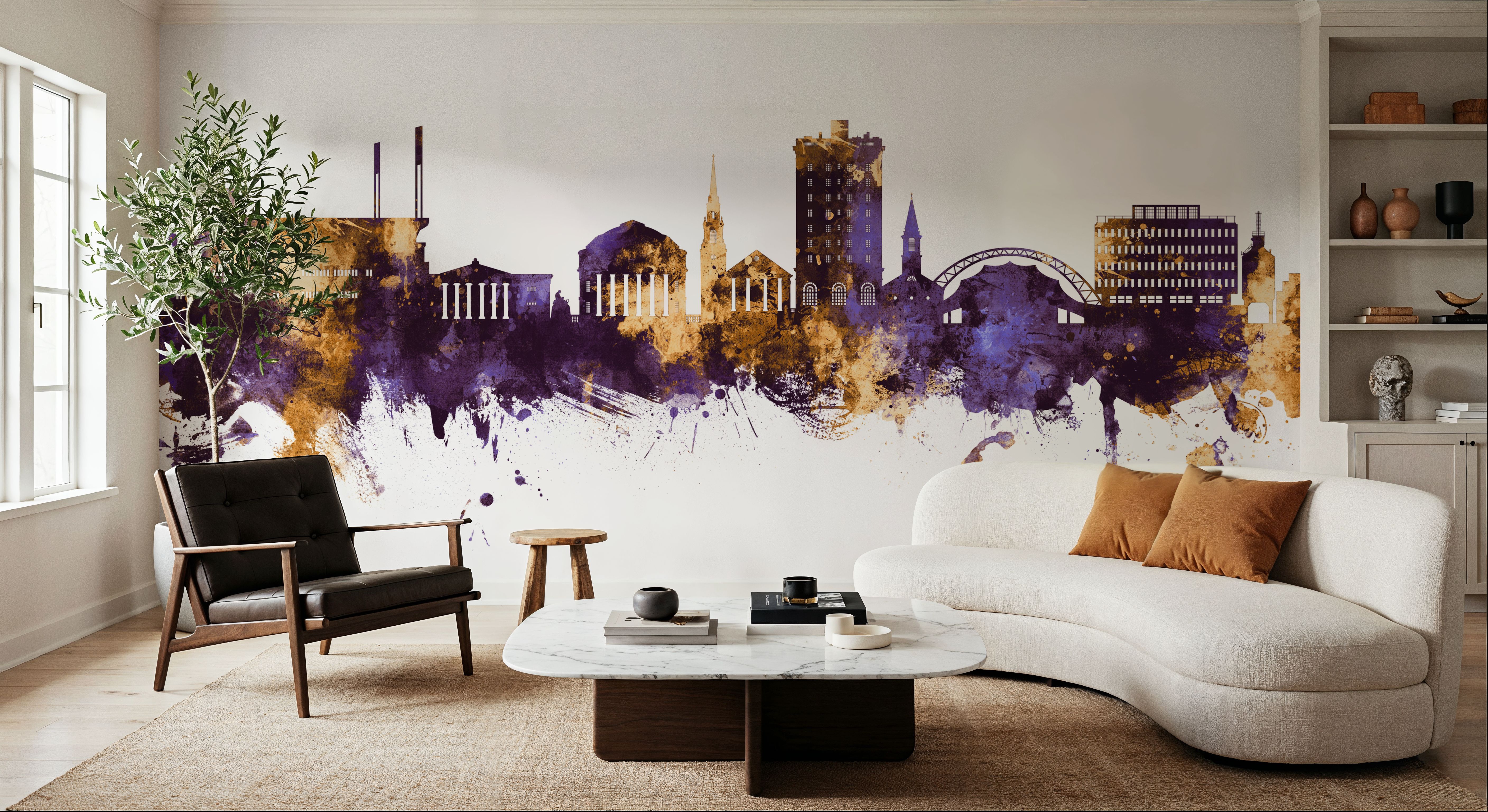 Charlottesville Virginia Skyline Purple & Gold