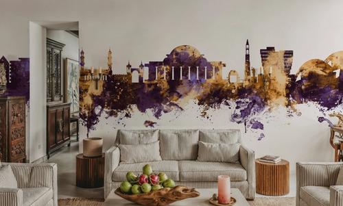 Lilongwe Malawi Skyline Purple & Gold