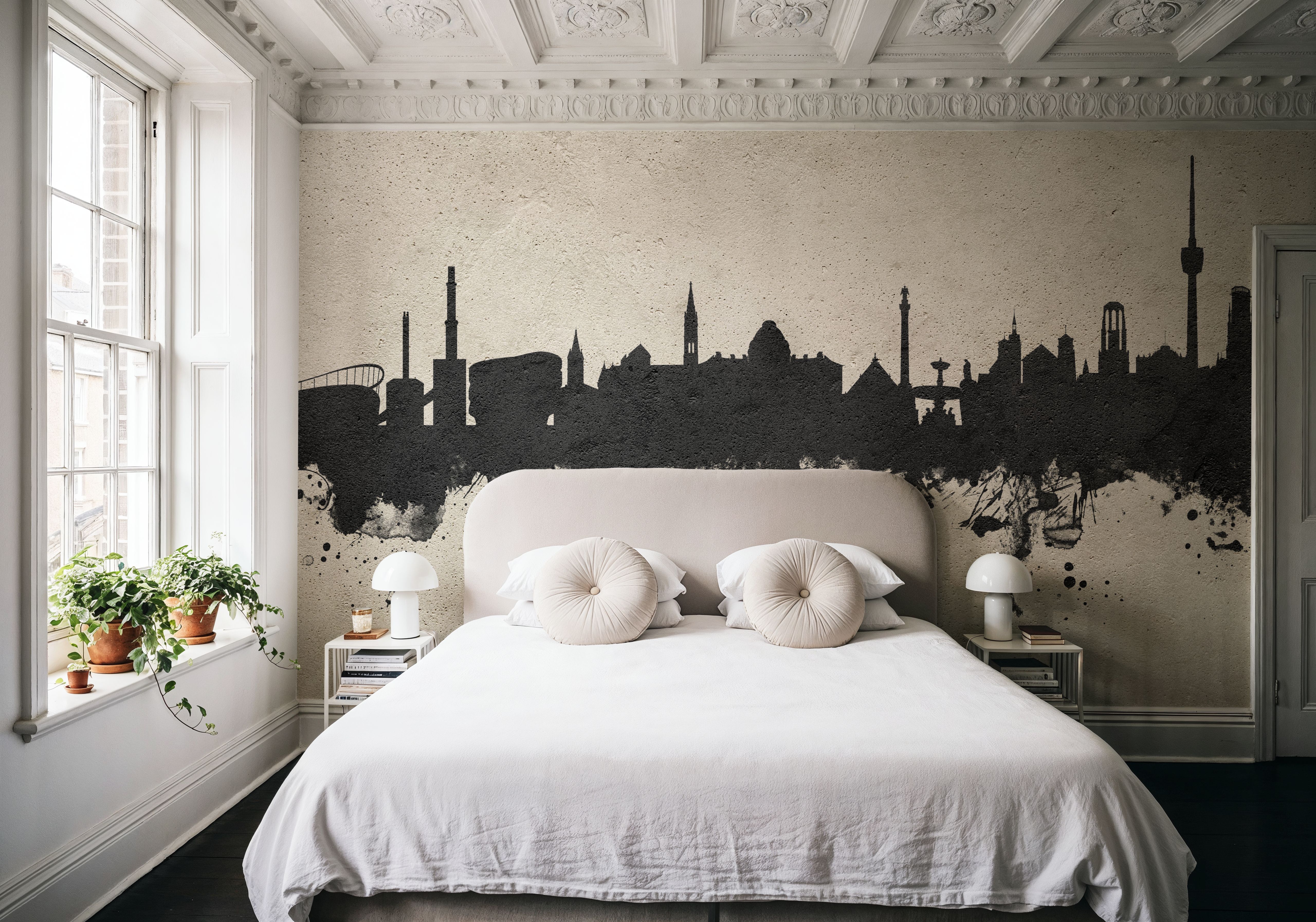 Stuttgart Germany Skyline Concrete, Tapeten