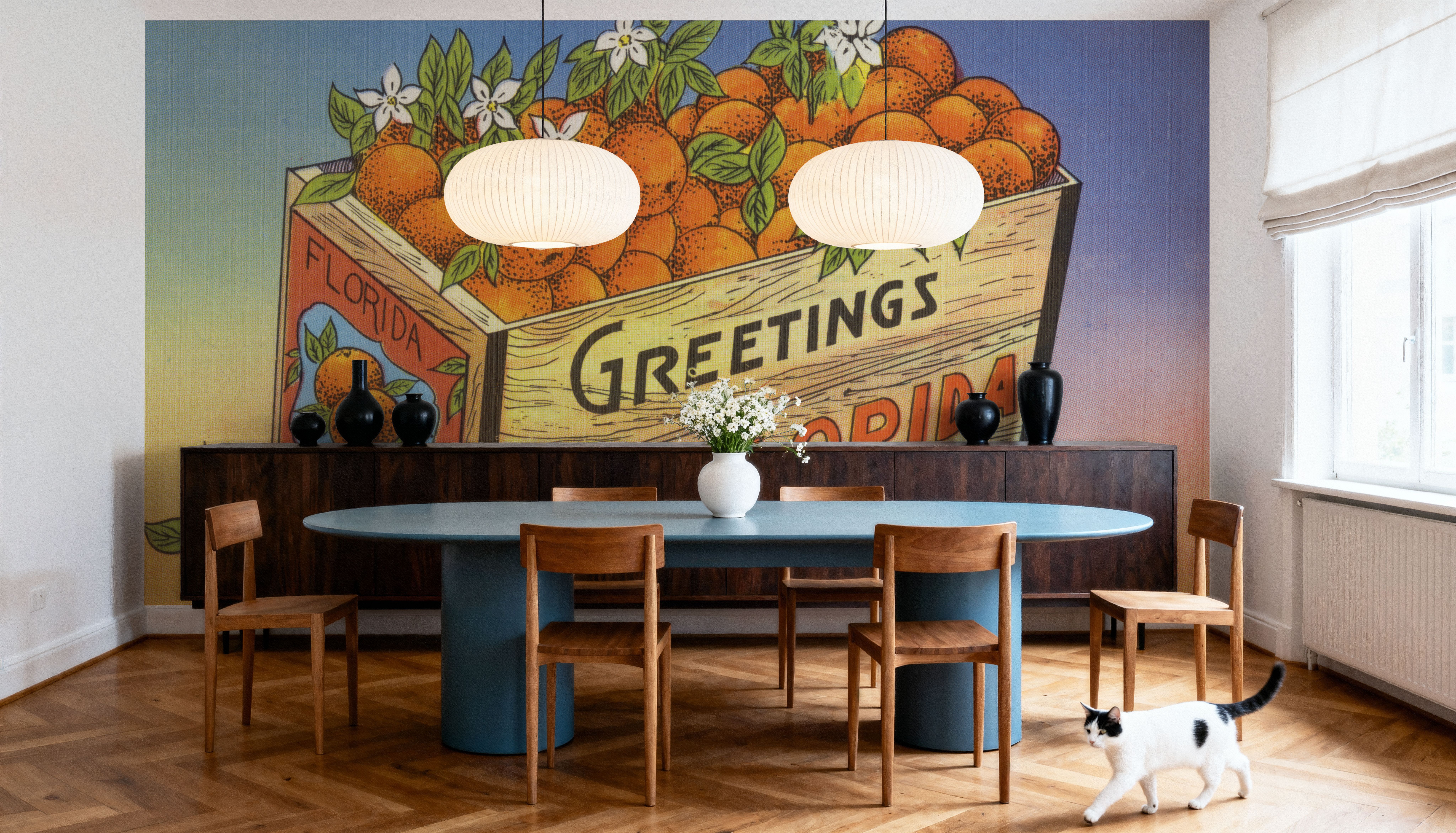 Greetings from Florida's Finest Oranges - Screenprint Postcard