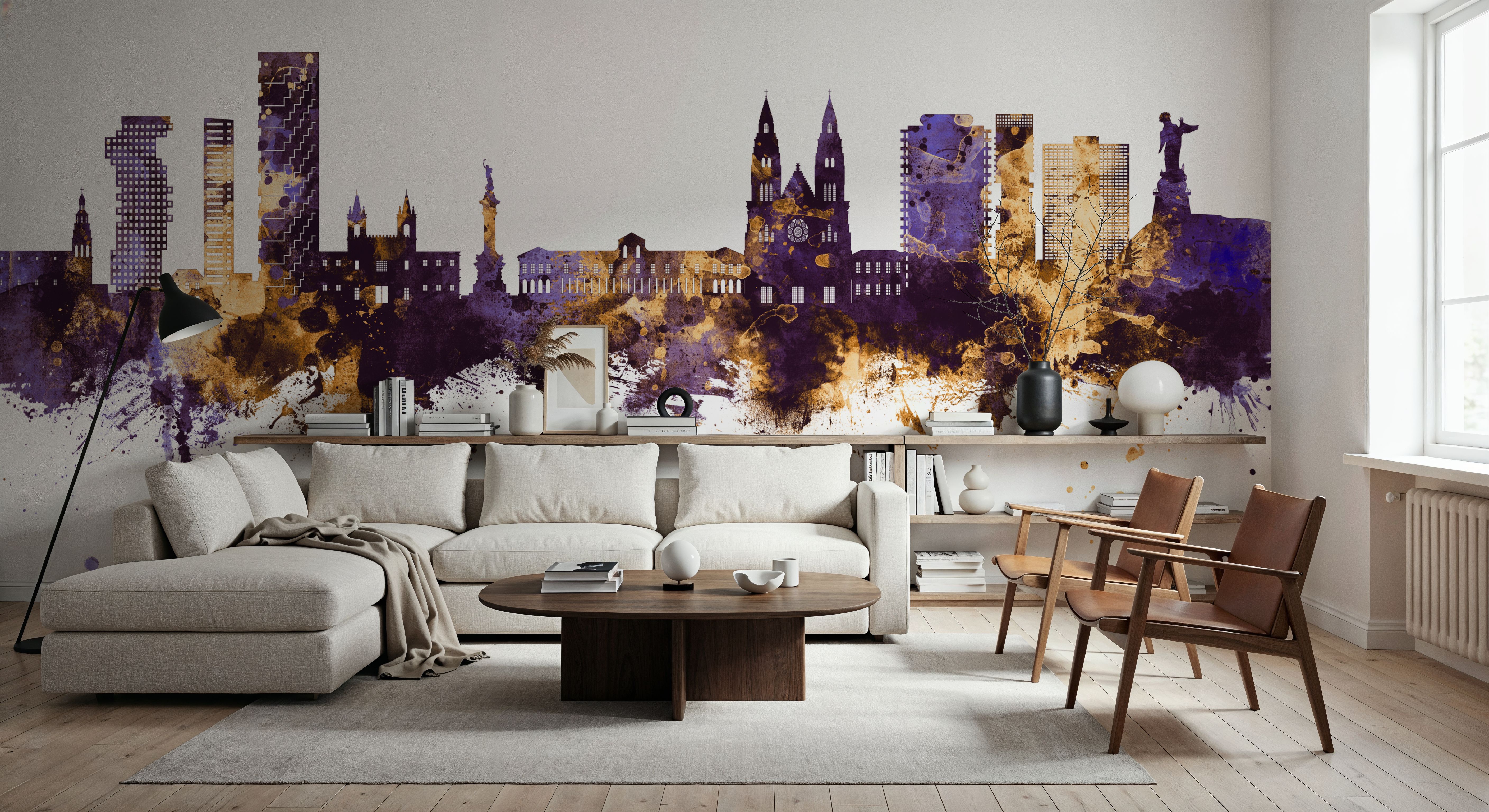 Quito Ecuador Skyline Purple & Gold