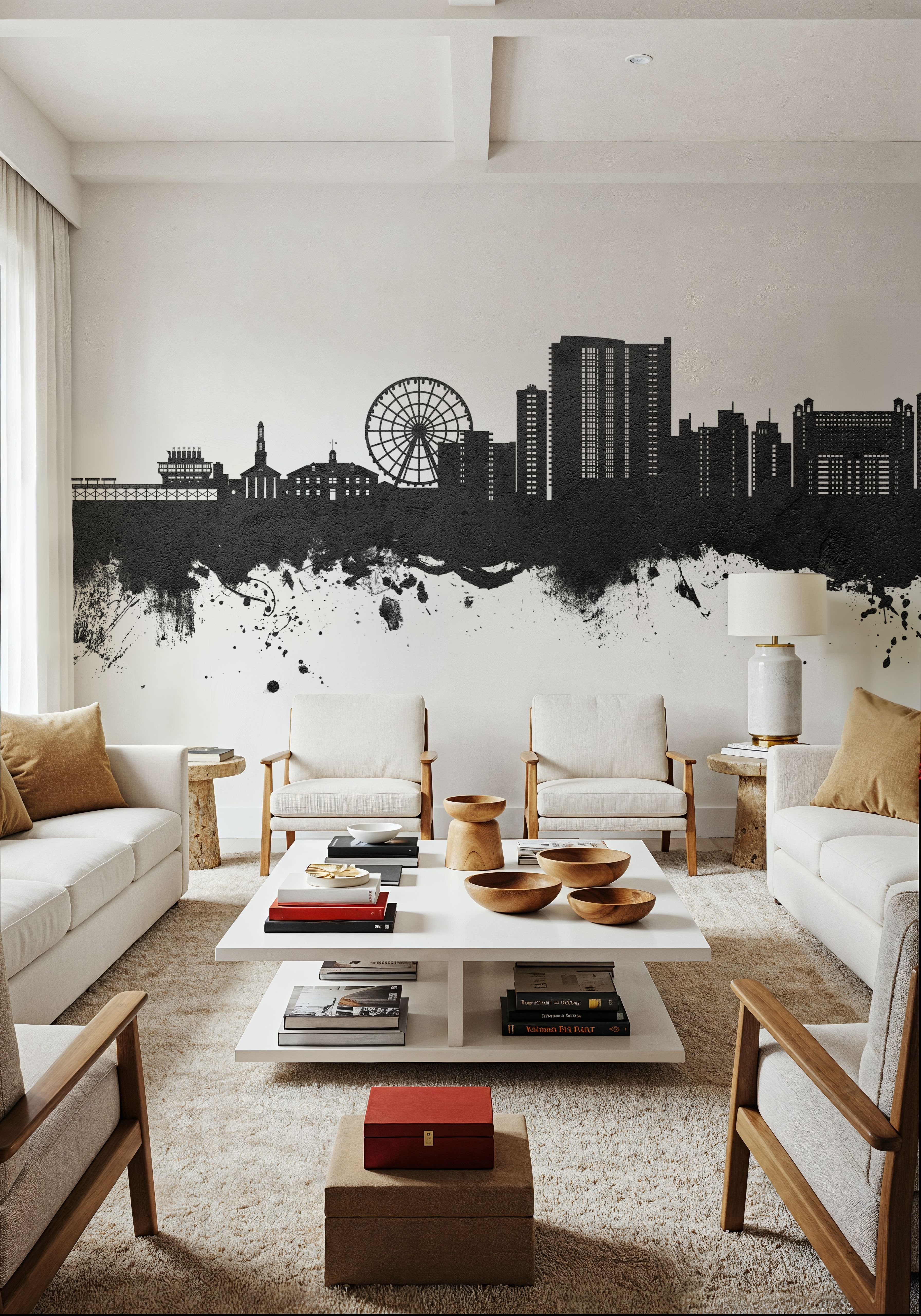 Myrtle Beach South Carolina Skyline Black & White