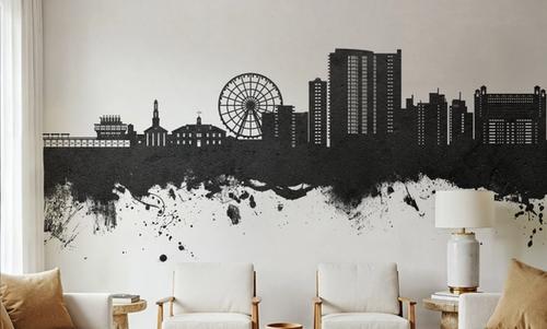 Myrtle Beach South Carolina Skyline Black & White