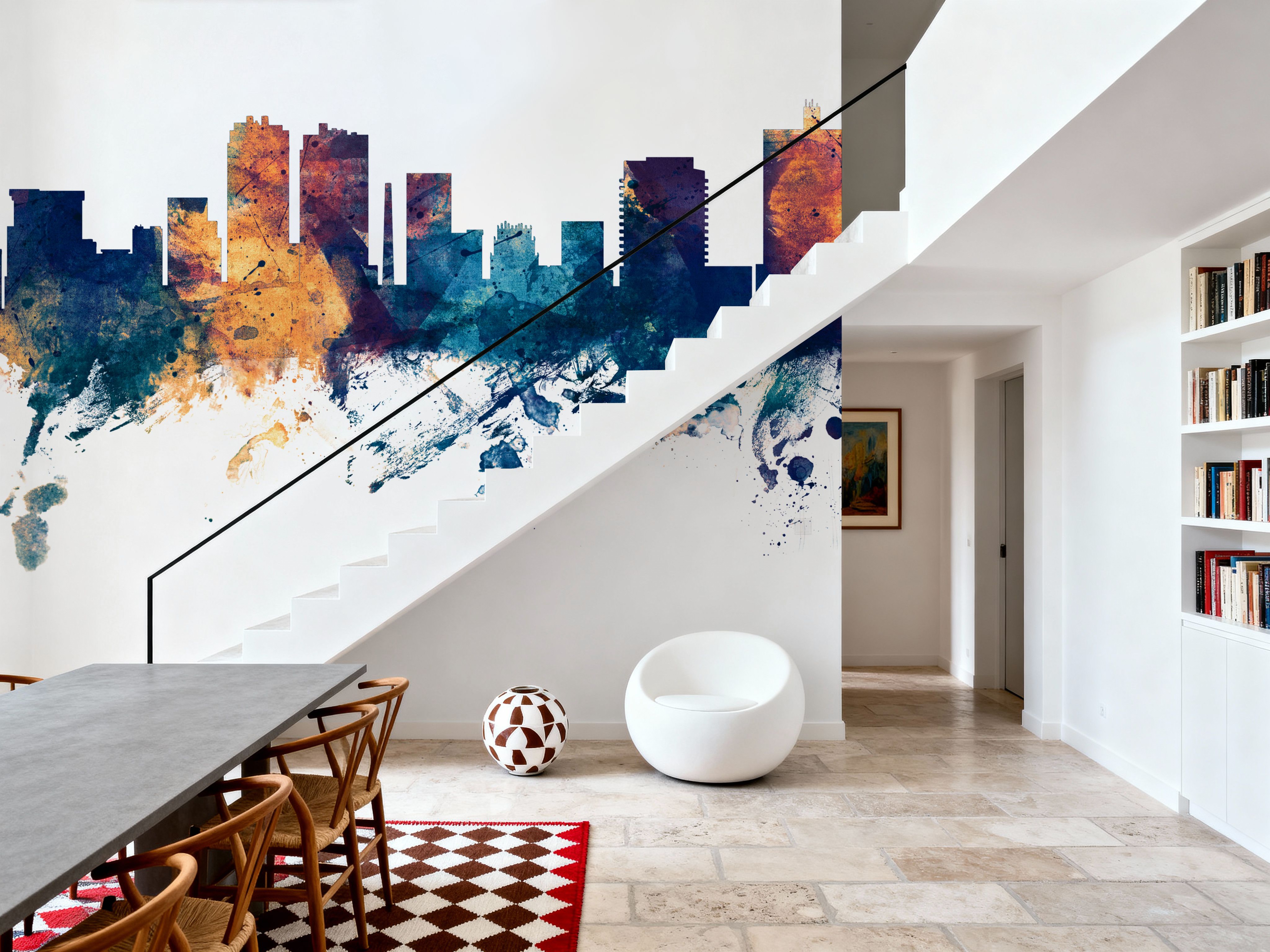 Fort Worth texas Skyline Blue & Bronze