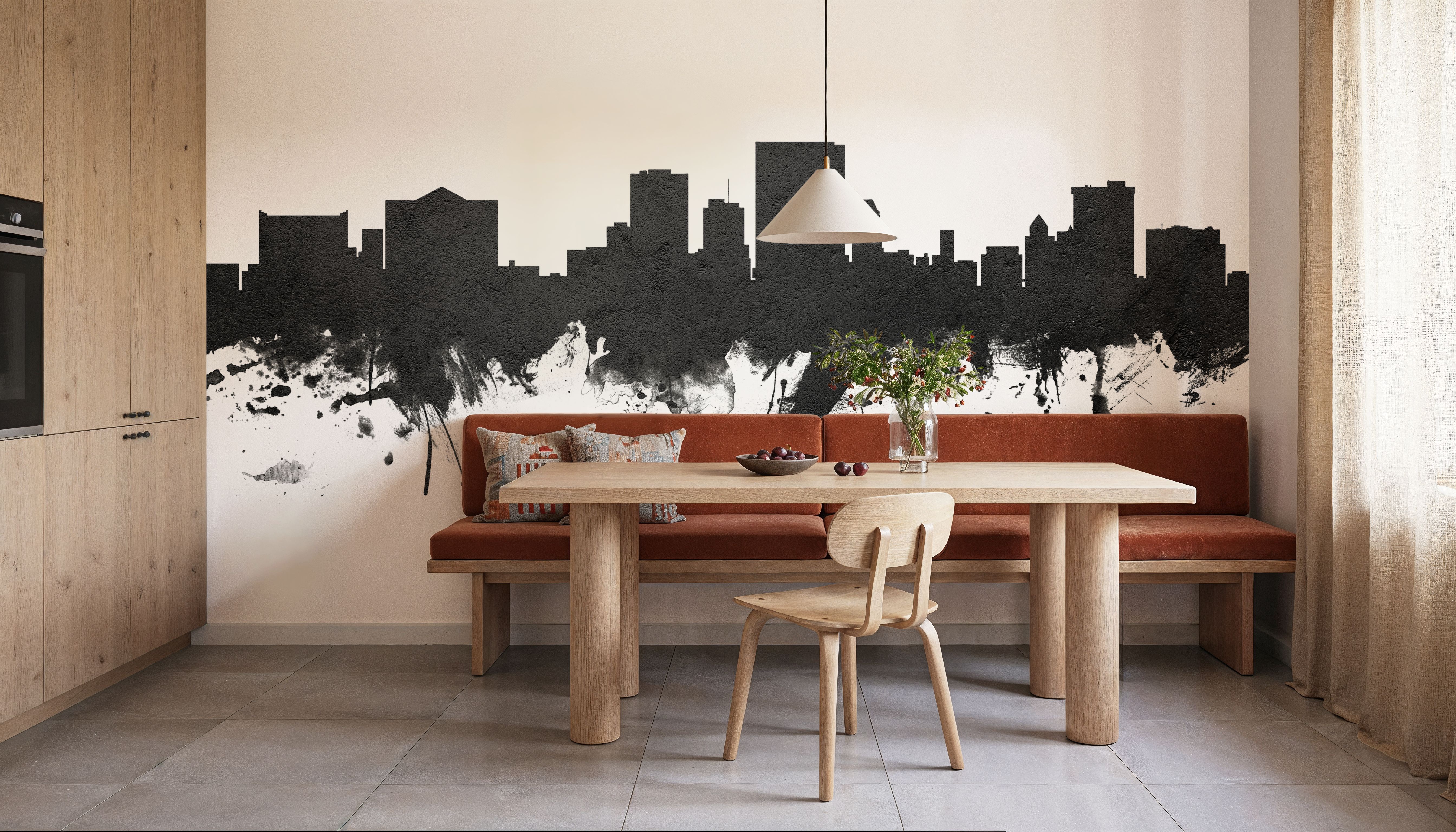 El Paso Texas Skyline Black & White, Wallpaper