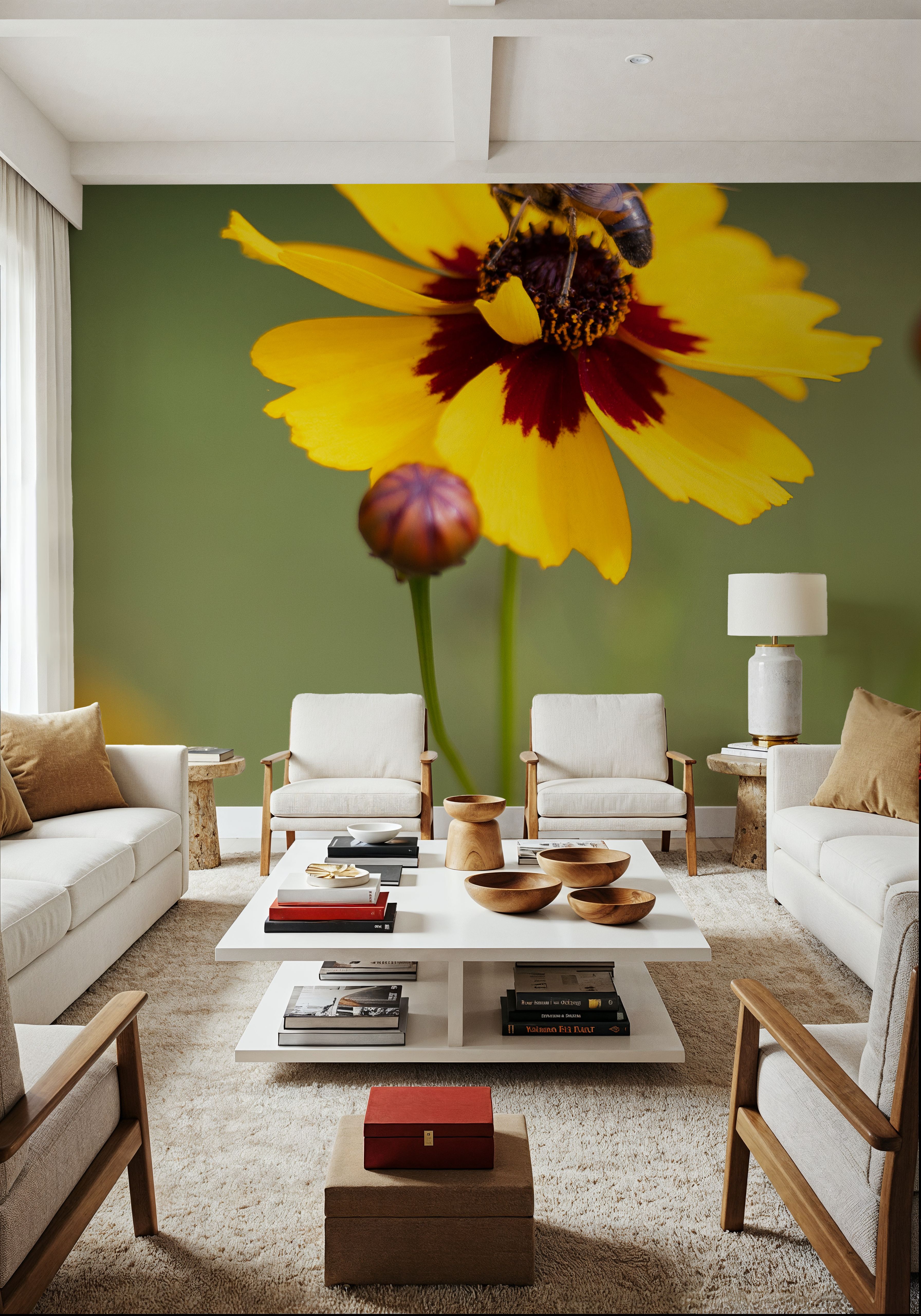 Garden Flower and Bee