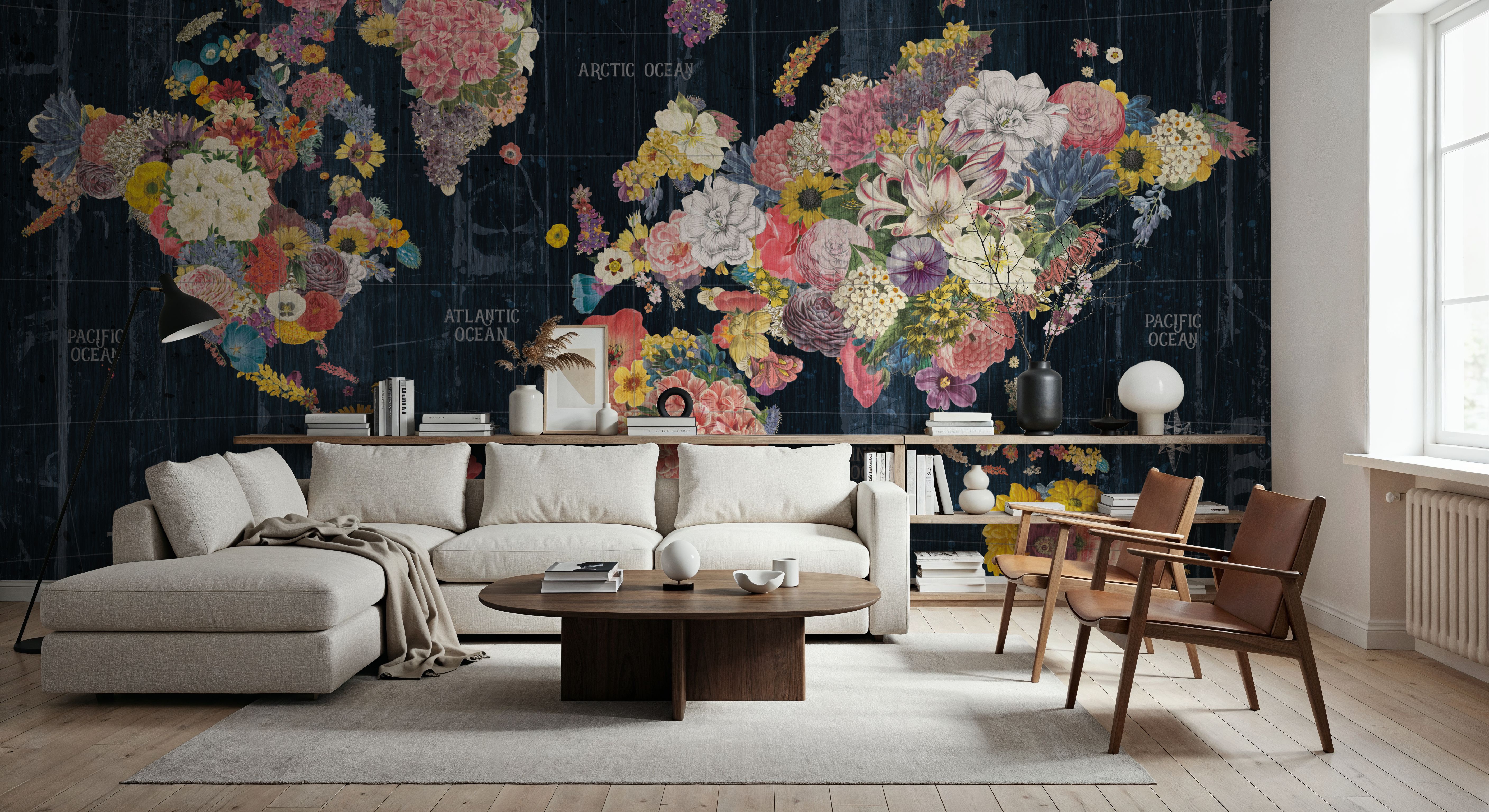 Botanical Floral Map Words