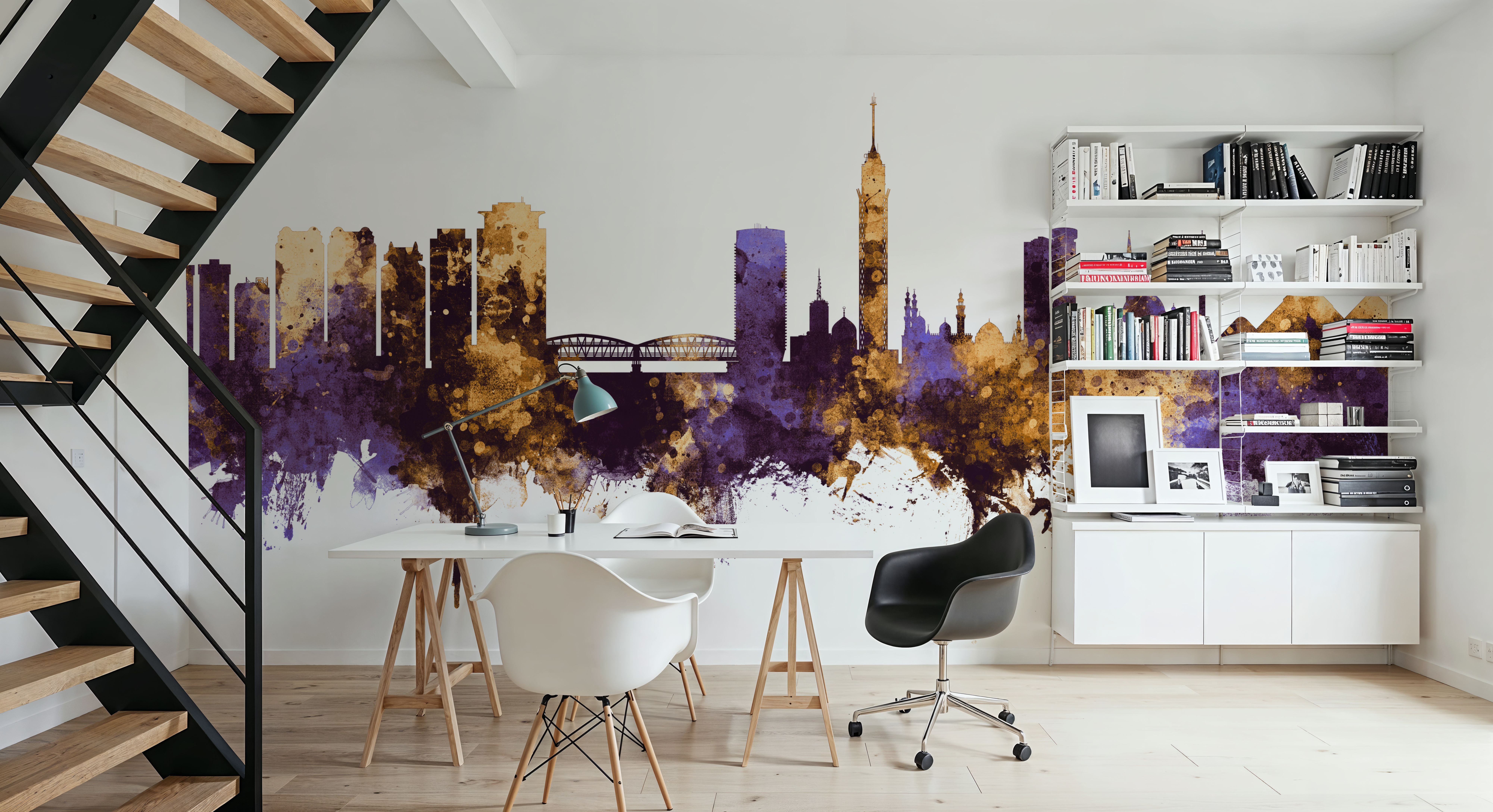 Cairo Egypt Skyline Purple & Gold