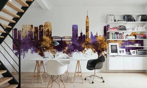 Cairo Egypt Skyline Purple & Gold