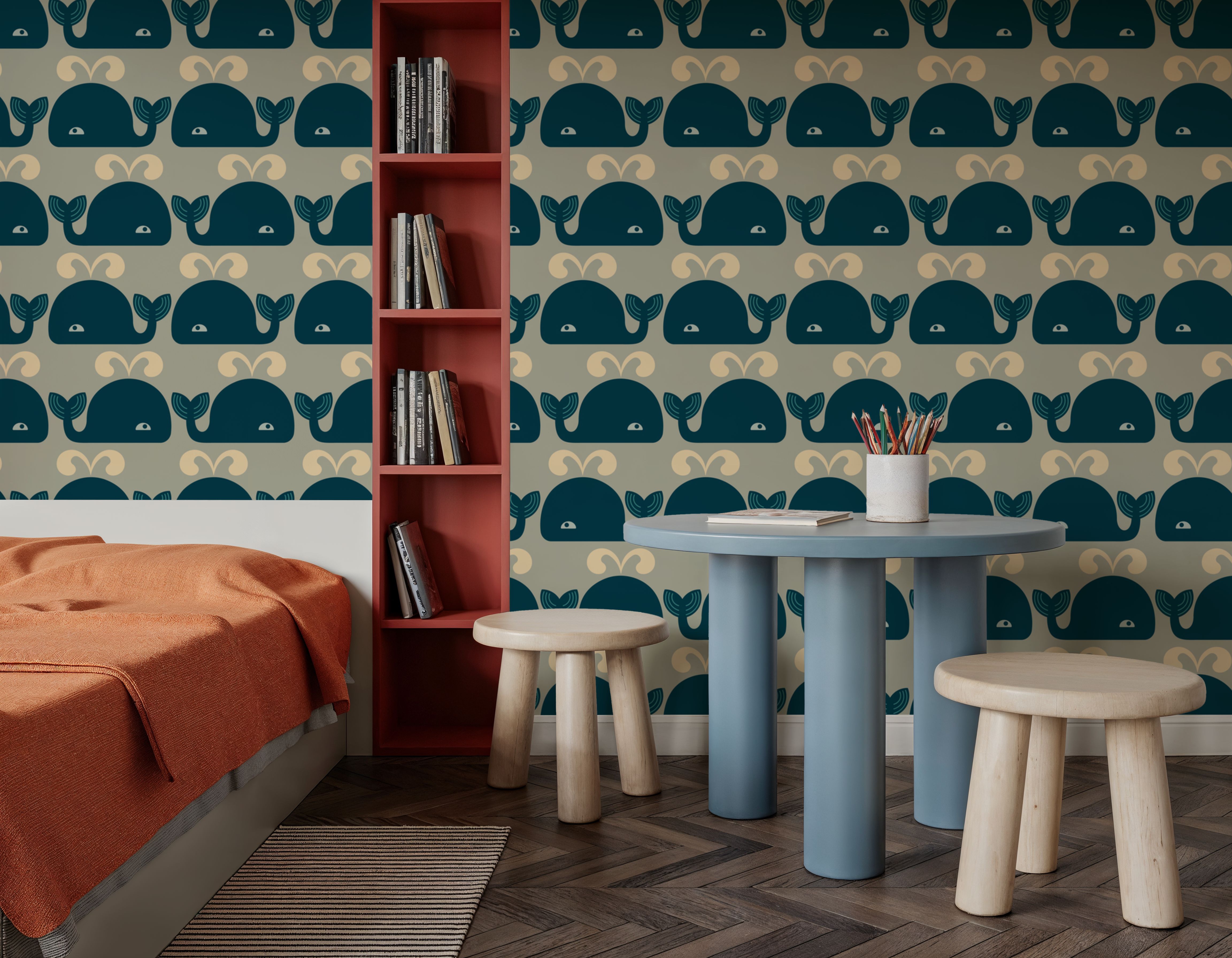 Wandering Whales, Teal