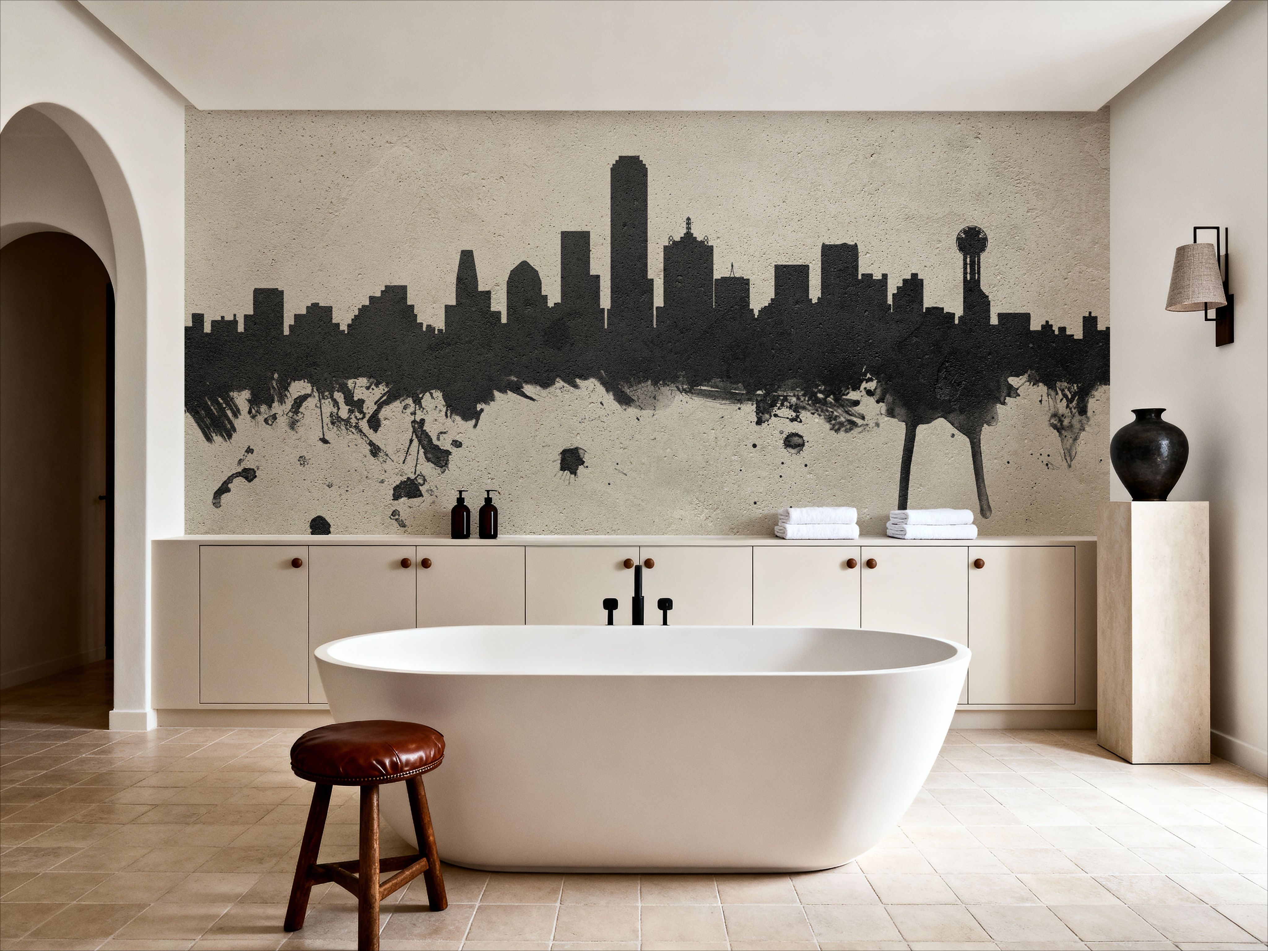 Dallas Skyline Concrete, Behang