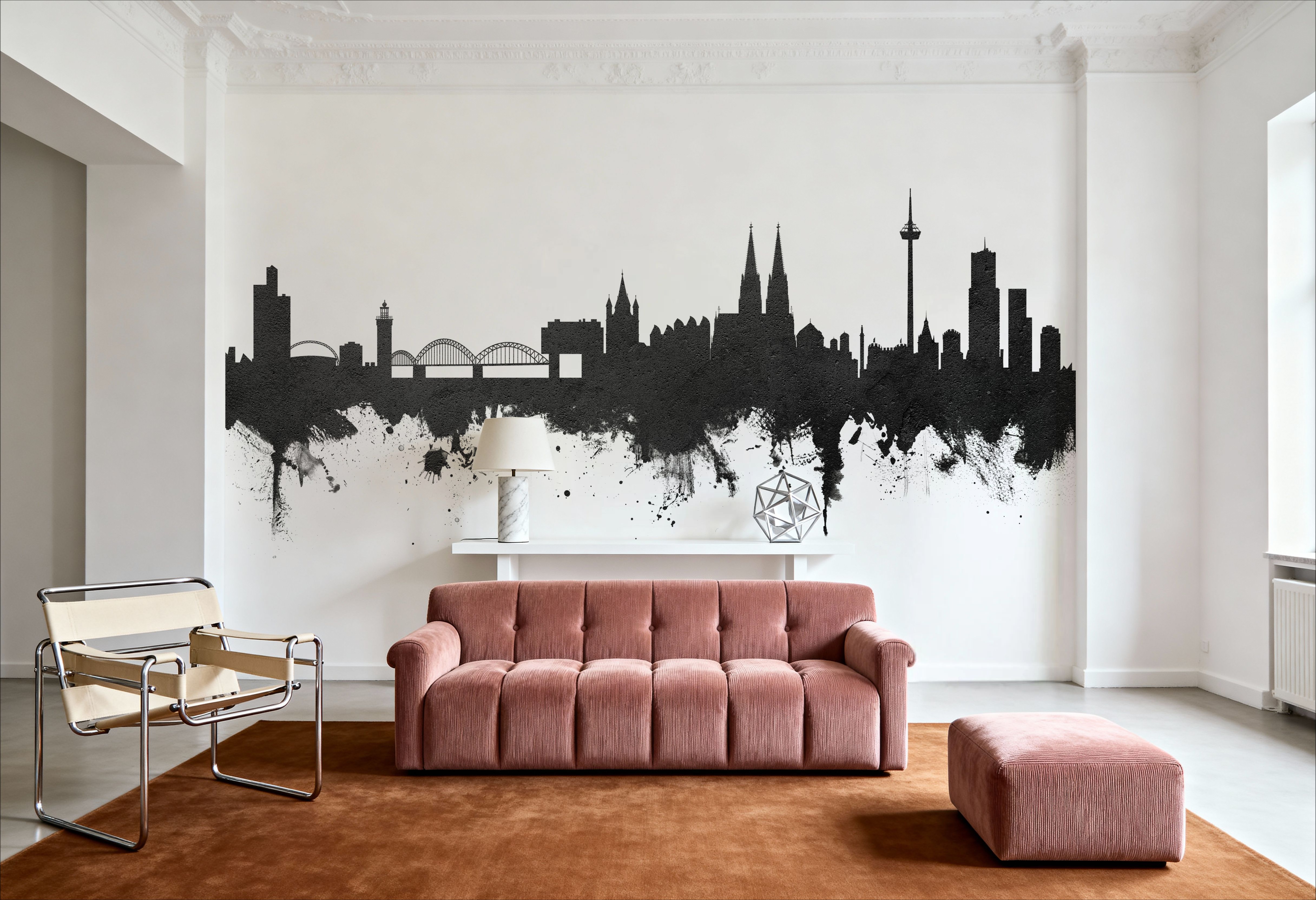 Cologne Germany Skyline Black & White, Wallpaper