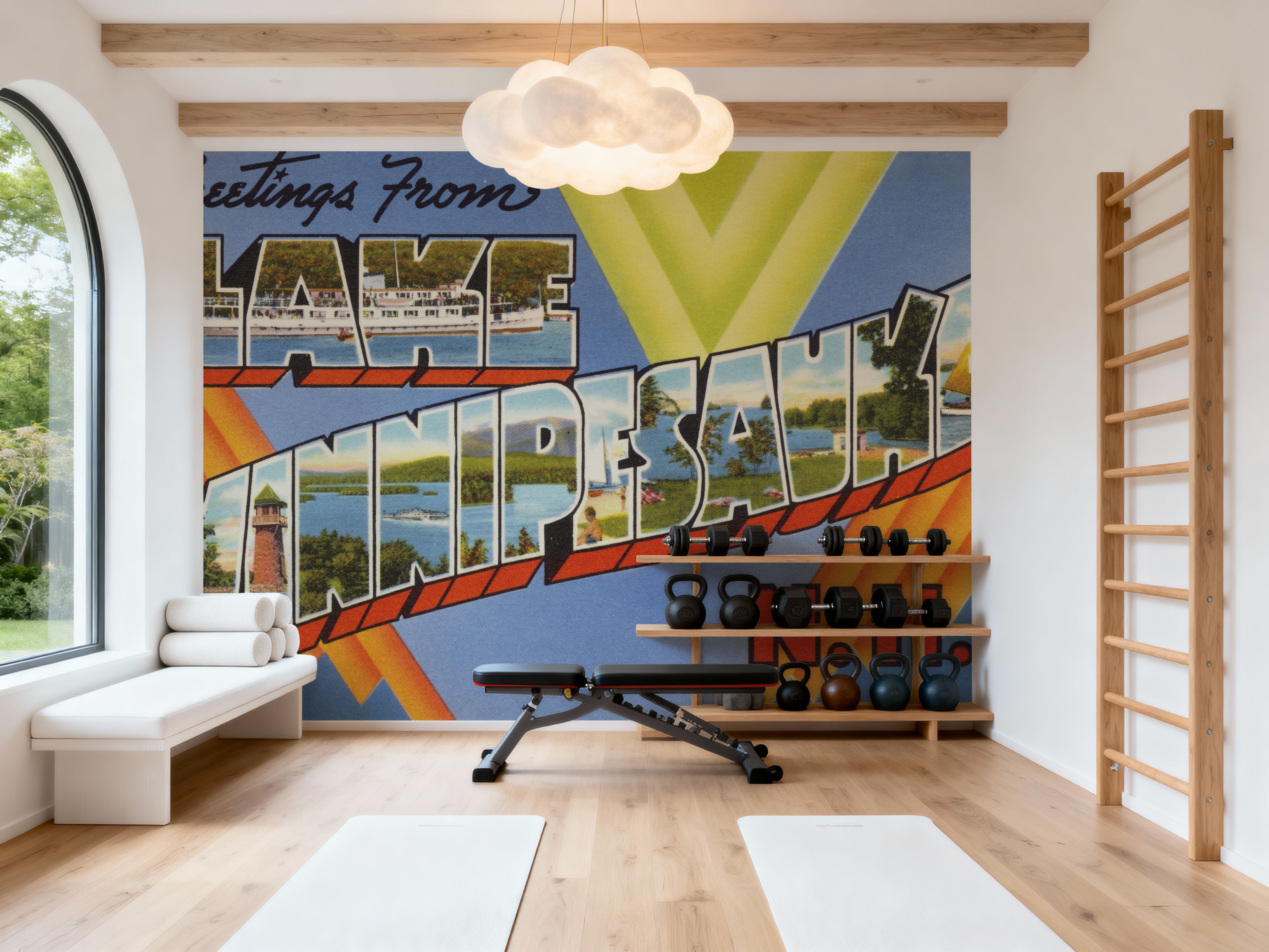 Greetings from Lake Winnipesaukee - Screenprint Postcard