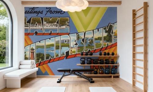 Greetings from Lake Winnipesaukee - Screenprint Postcard
