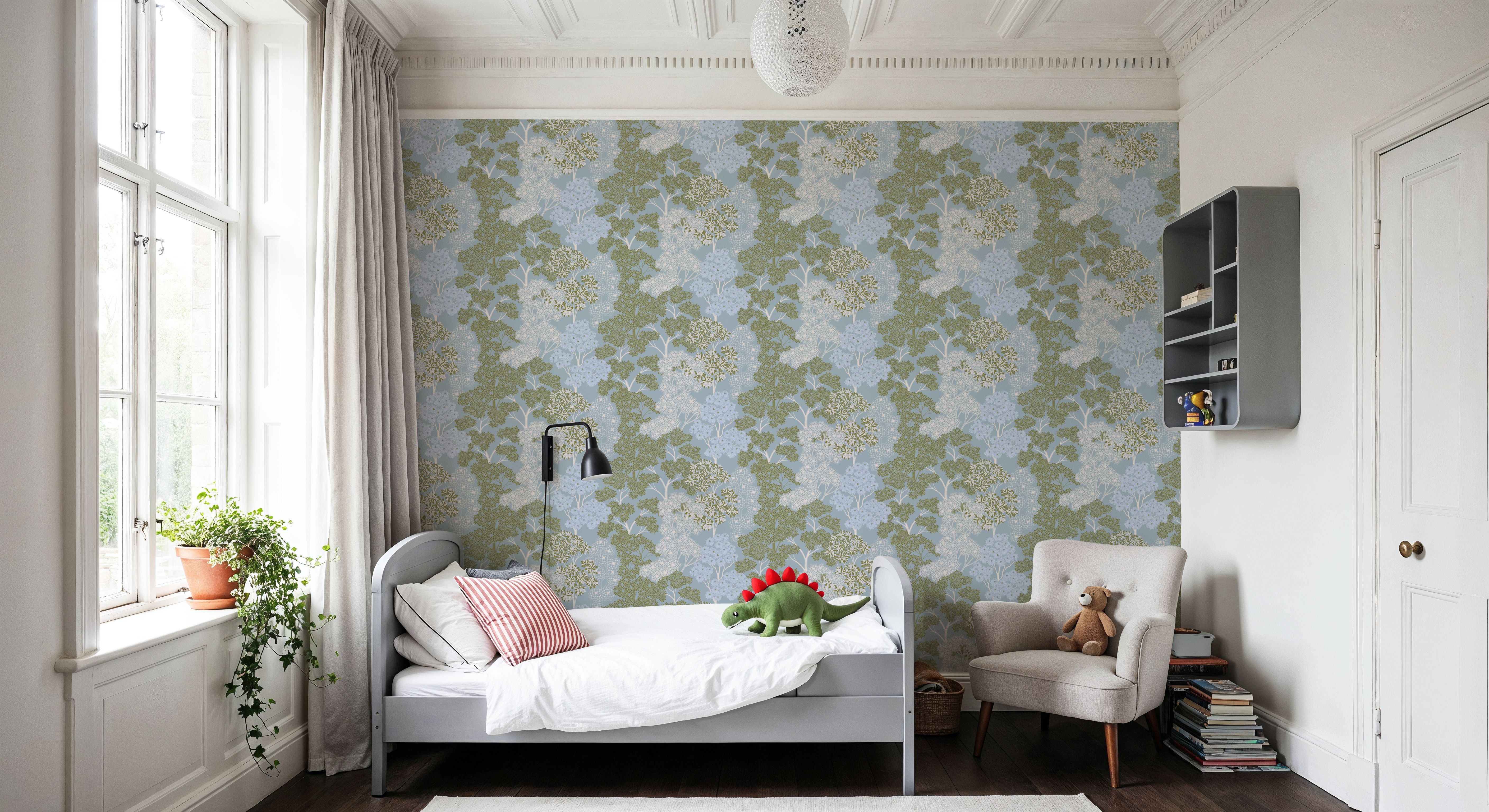 Overleaf Woodland Pattern, French Blue