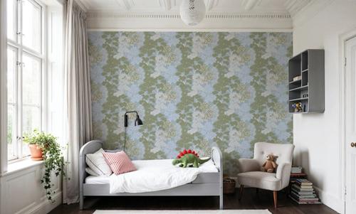 Overleaf Woodland Pattern, French Blue