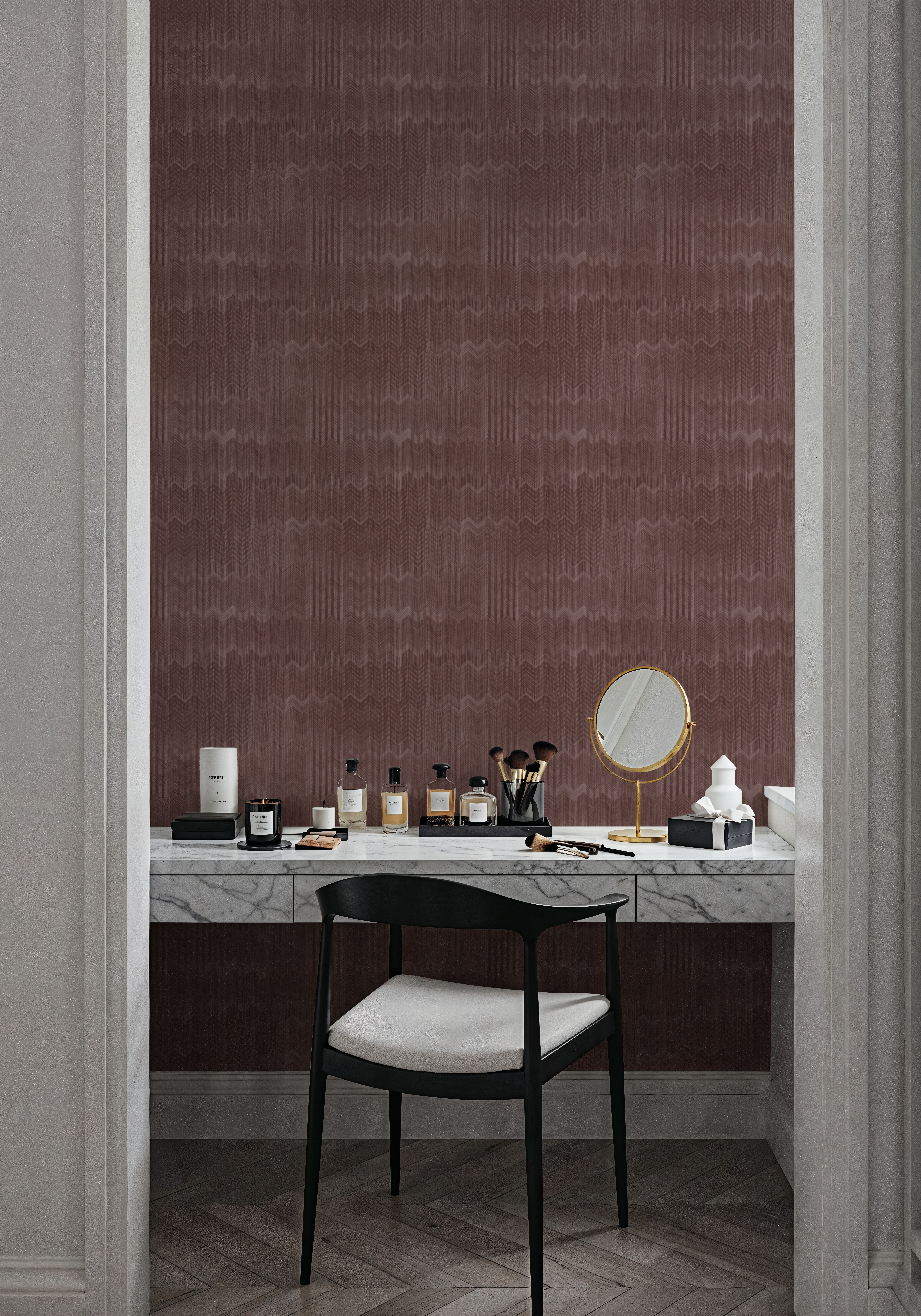 Staggered Zig-Zag, Brick, Wallpaper